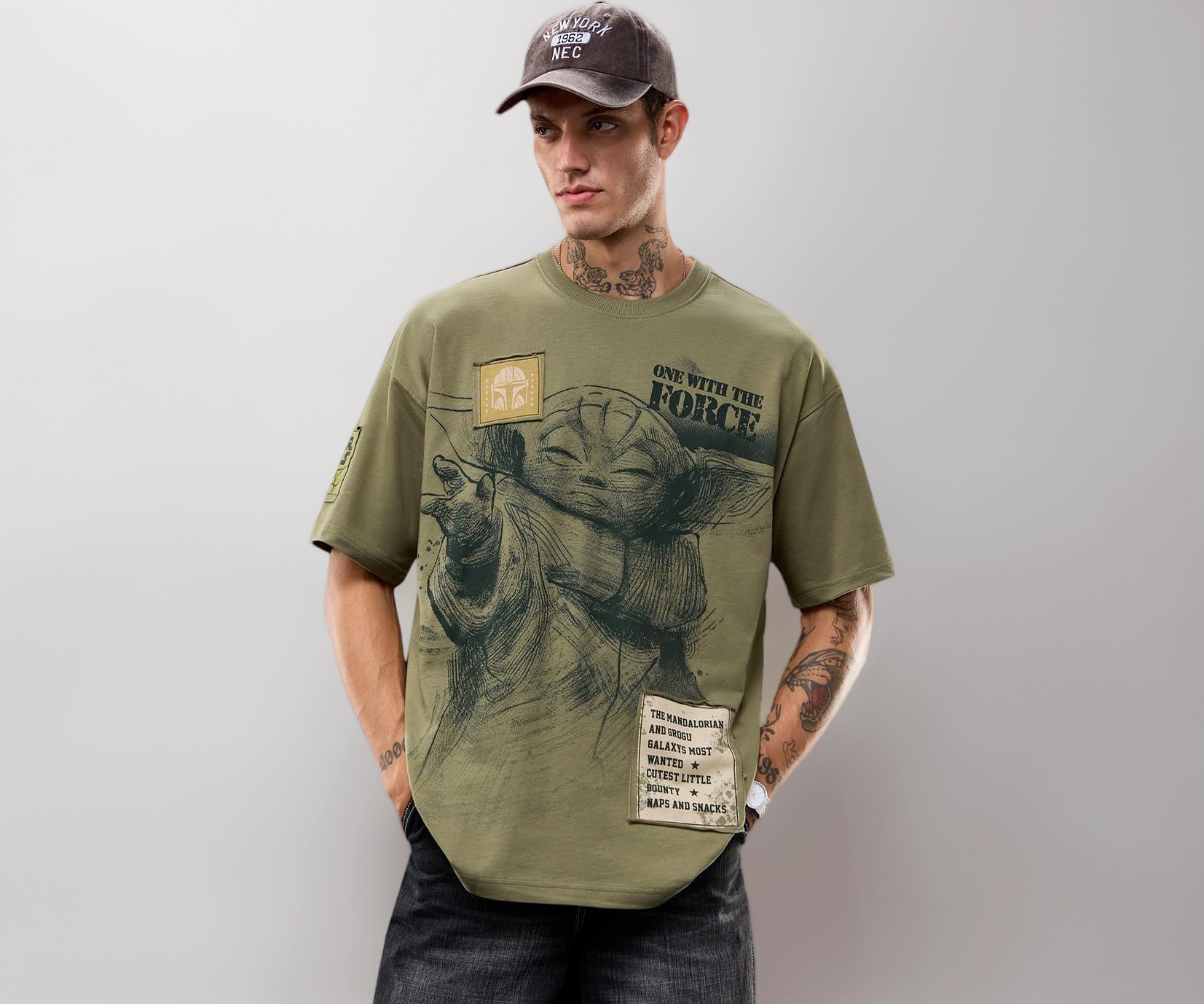 The Souled Store Star Wars Grogu Green T-Shirt - Image 1