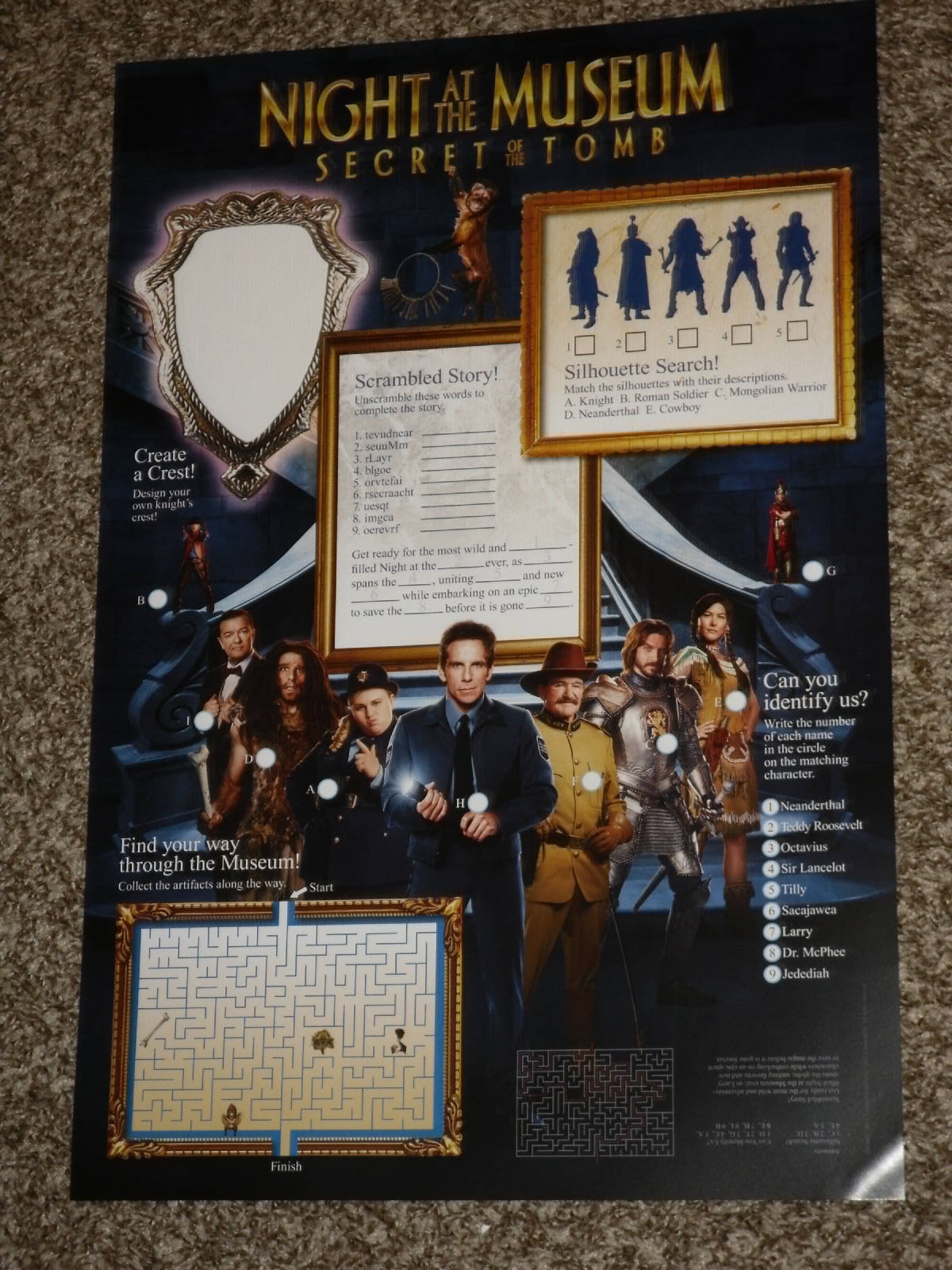 NIGHT AT THE MUSEUM 3 - 13.5x20 INCH D/S PROMO MOVIE POSTER