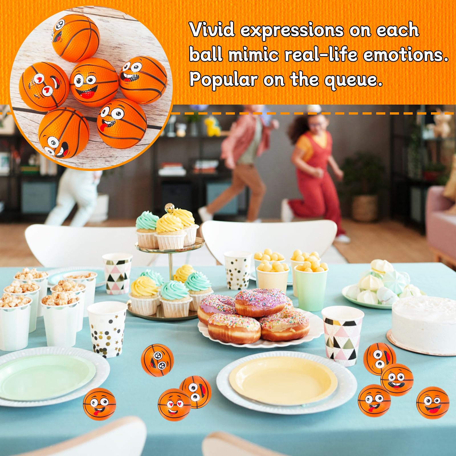 Snapklik.com : 24 Pcs Face Basketball Stress Balls,Face Foam Squeeze ...