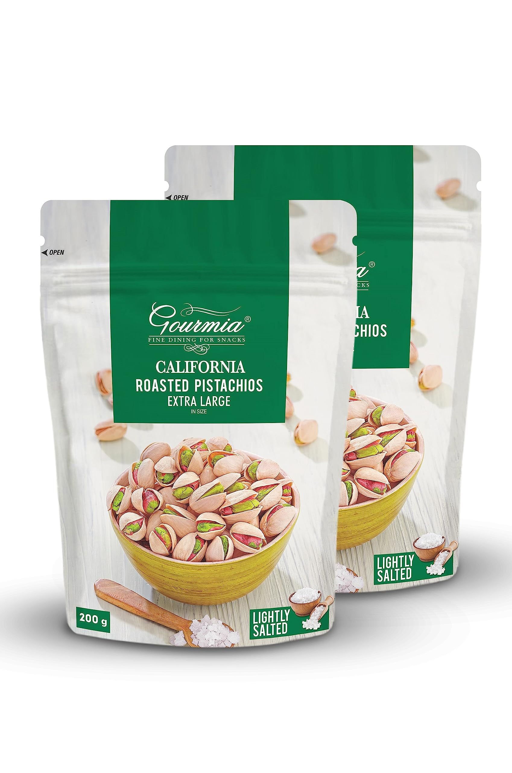 Gourmia California Roasted Extra Large Pistachios Lightly Salted 400g (200g x 2) (B01N2XPJFR) Amazon Price History, Amazon Price Tracker