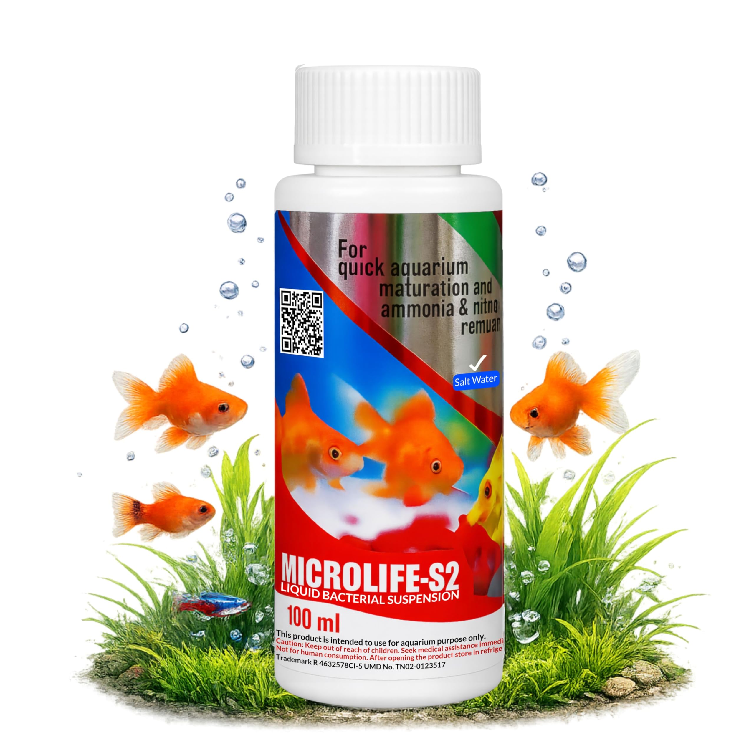 Foodie Puppies Aquatic Remedies Micro Life S2-100ml | Suitable for Fresh Water & Salt Water | Liquid Bacterial Suspension/Water Conditioner with Free Key Ring-image-32
