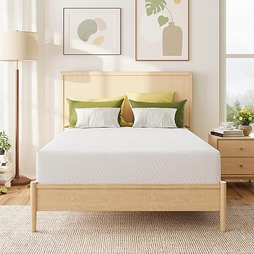 Miniatura 10 de MLILY - Colchón Queen en una caja, colchón de 10 pulgadas para cama plataforma tamaño doble, diván, de espuma viscoelástica de té verde de firmeza