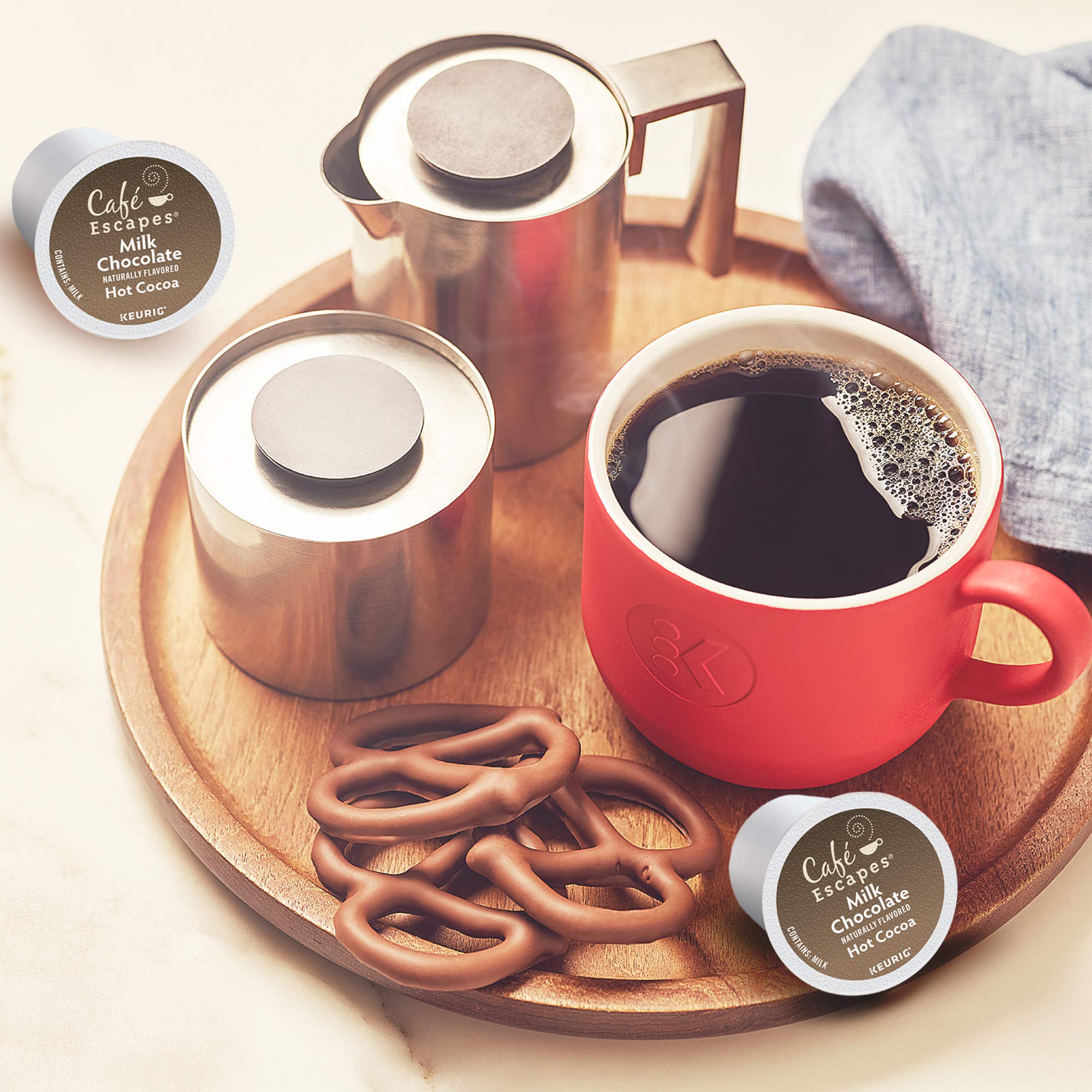 Cafe Escapes, Milk Chocolate Hot Cocoa, Single-Serve Keurig K-Cup Pods, 96 Count (4 Boxes of 24 Pods)