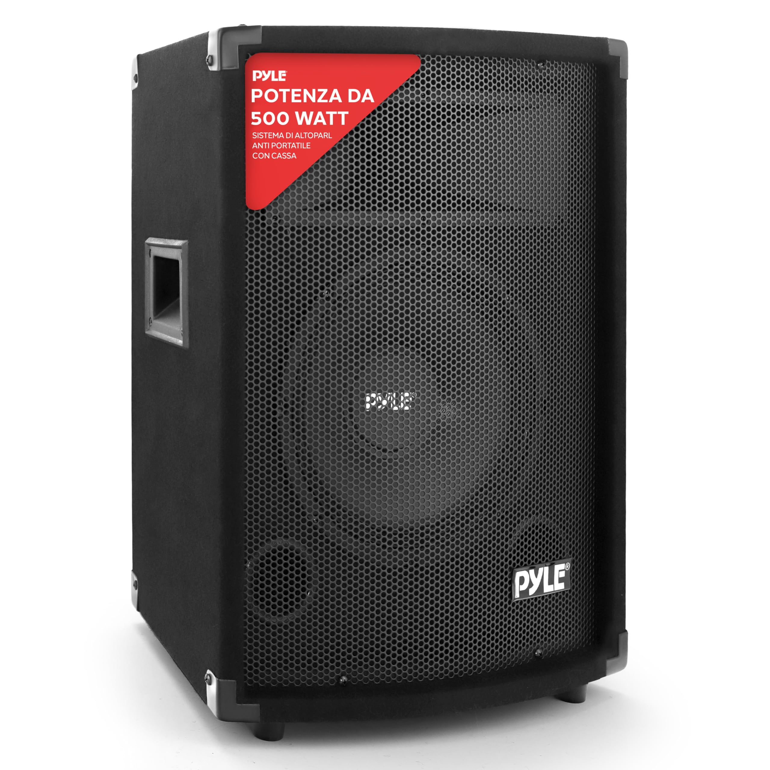 Pyle Cassa Portatile Passiva PA, Speaker da 500 Watt per Esterni, Woofer da 25,4 cm, Bobina Kapton da 3,8 cm, Super Horn 10,2 x 25,4 cm per Medi e Alti, per Campeggio e Festa
