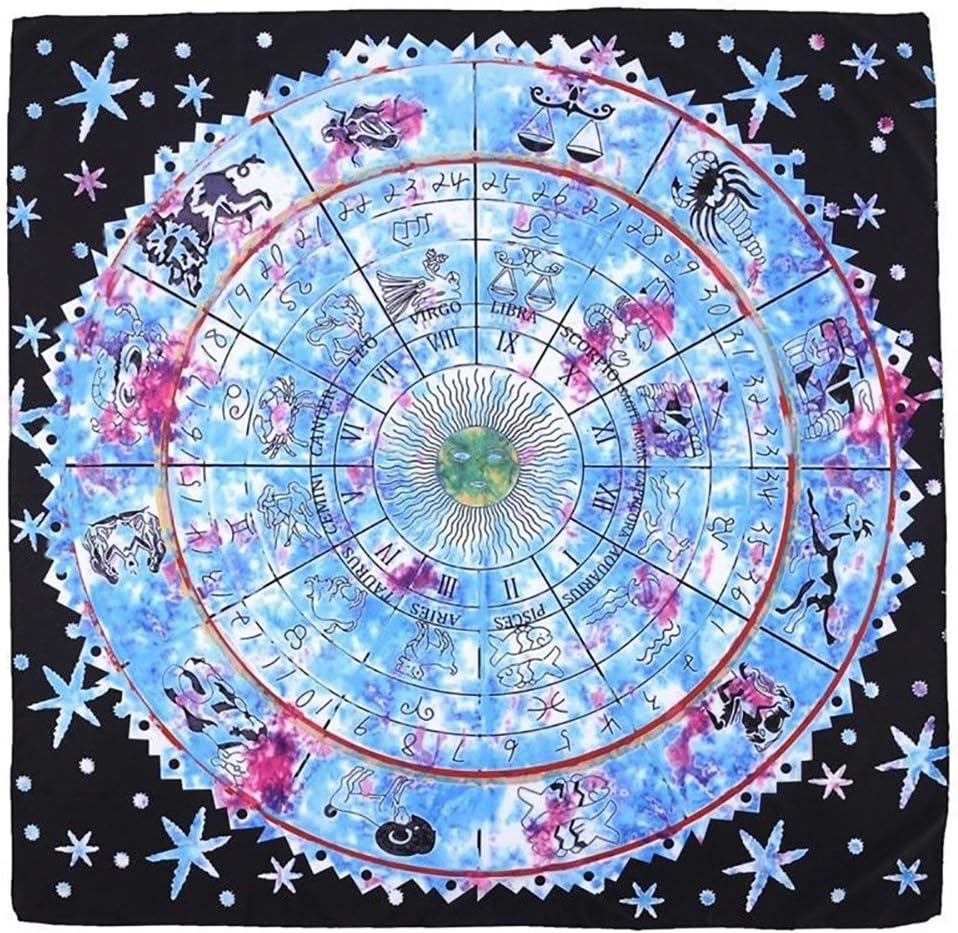 HAORUNAltar Tarot Card Cloth Tablecloth Divination Constellation Wicca Pagan Tapestry 39.4" x 39.4"