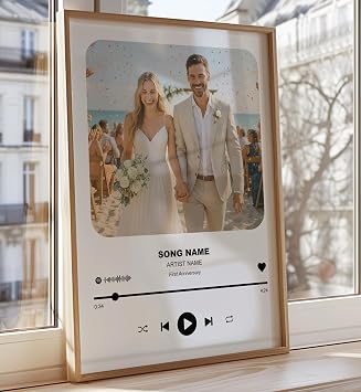 Made by Mika Ltd Personalised Spotify-Style Song Print with Your Photo – Custom Music Print with Song Name, Artist & Spotify Code