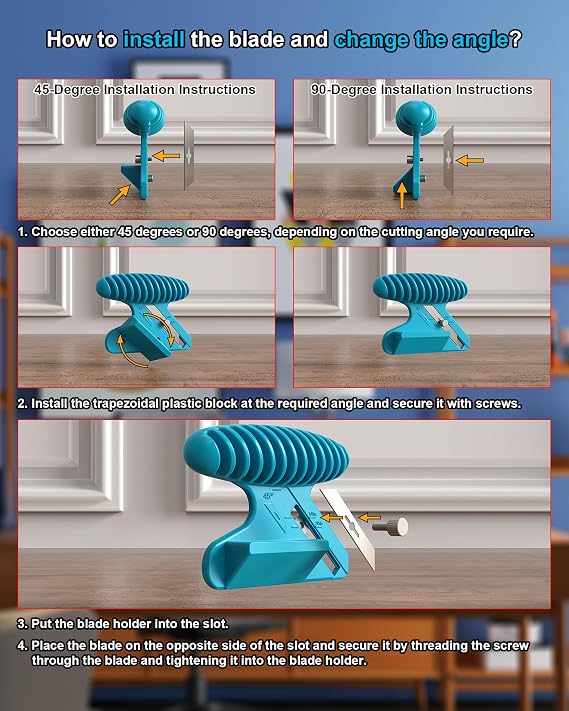Foamboard Cutter Tool, FoamBoard Straight/Bevel Cutter Used to Cut Eva Foam, Foam Cutter Adjustable 45° or 90° for DIY Craft, Small Cutting Project, Blue, 1-Pack