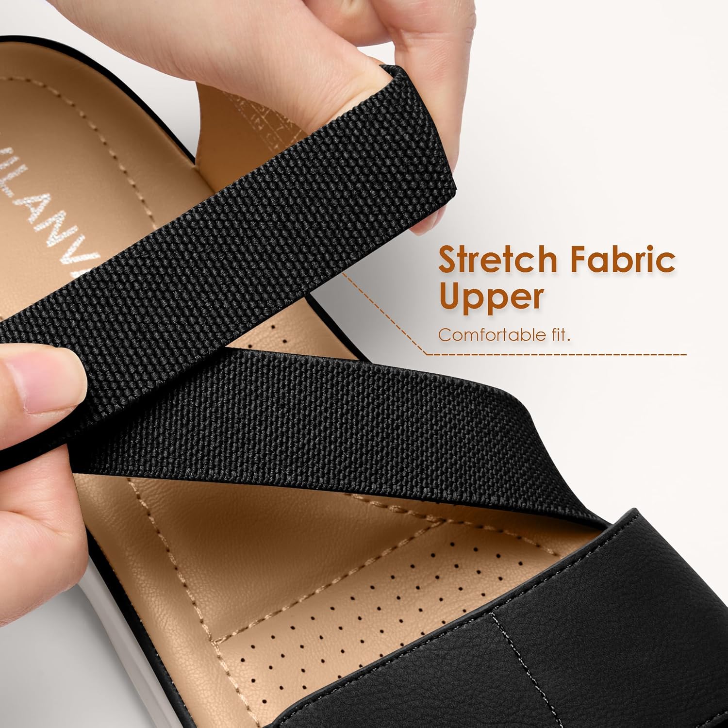 Vilanva Women's Comfortable Walking Sandals Sports Strap Elastic Band Casual Summer Dressy for Women 2026