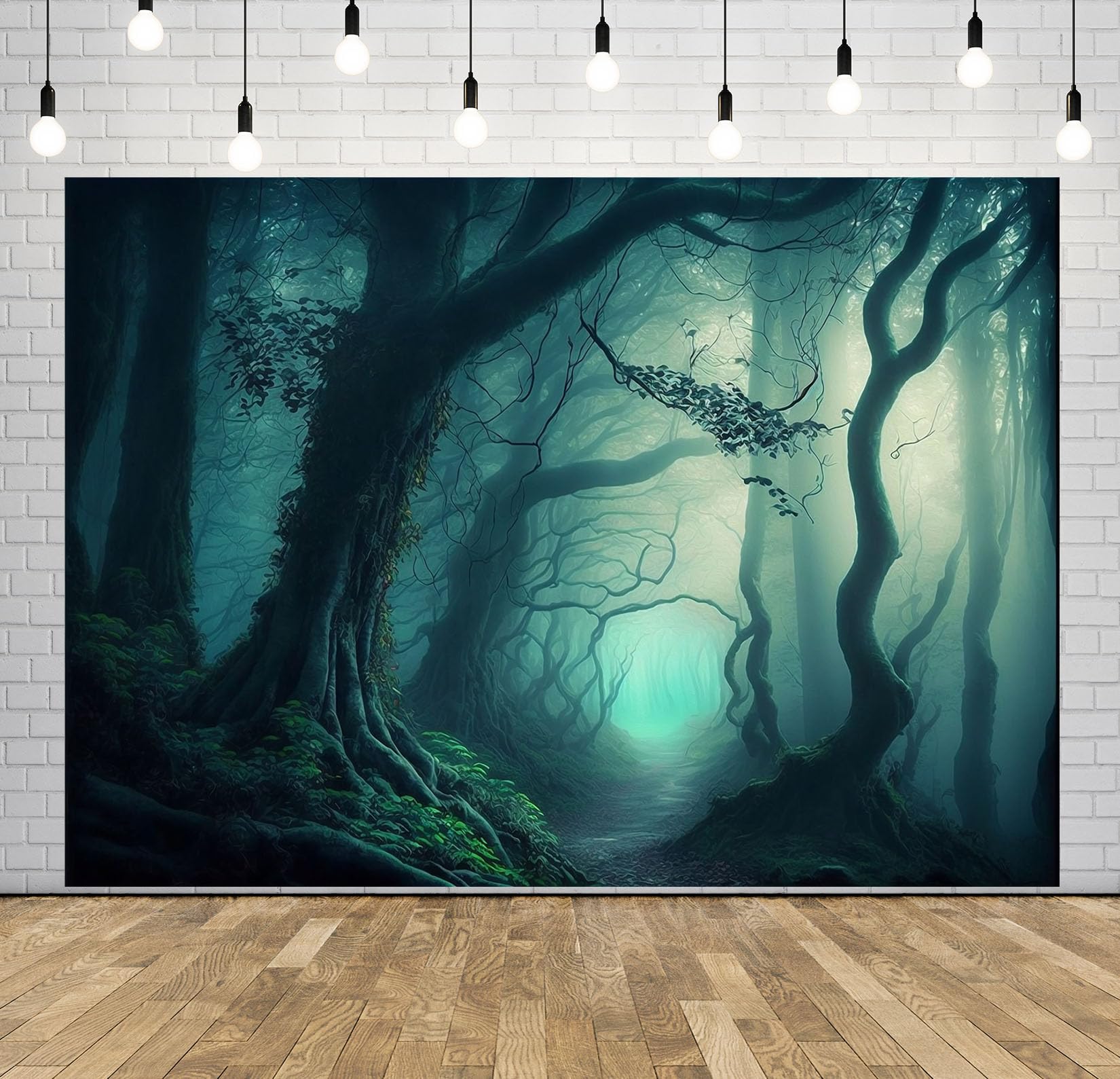 12x8FT (3.6x2.5m) Foresta Turchese Con Sentiero Sfondo Fotografico