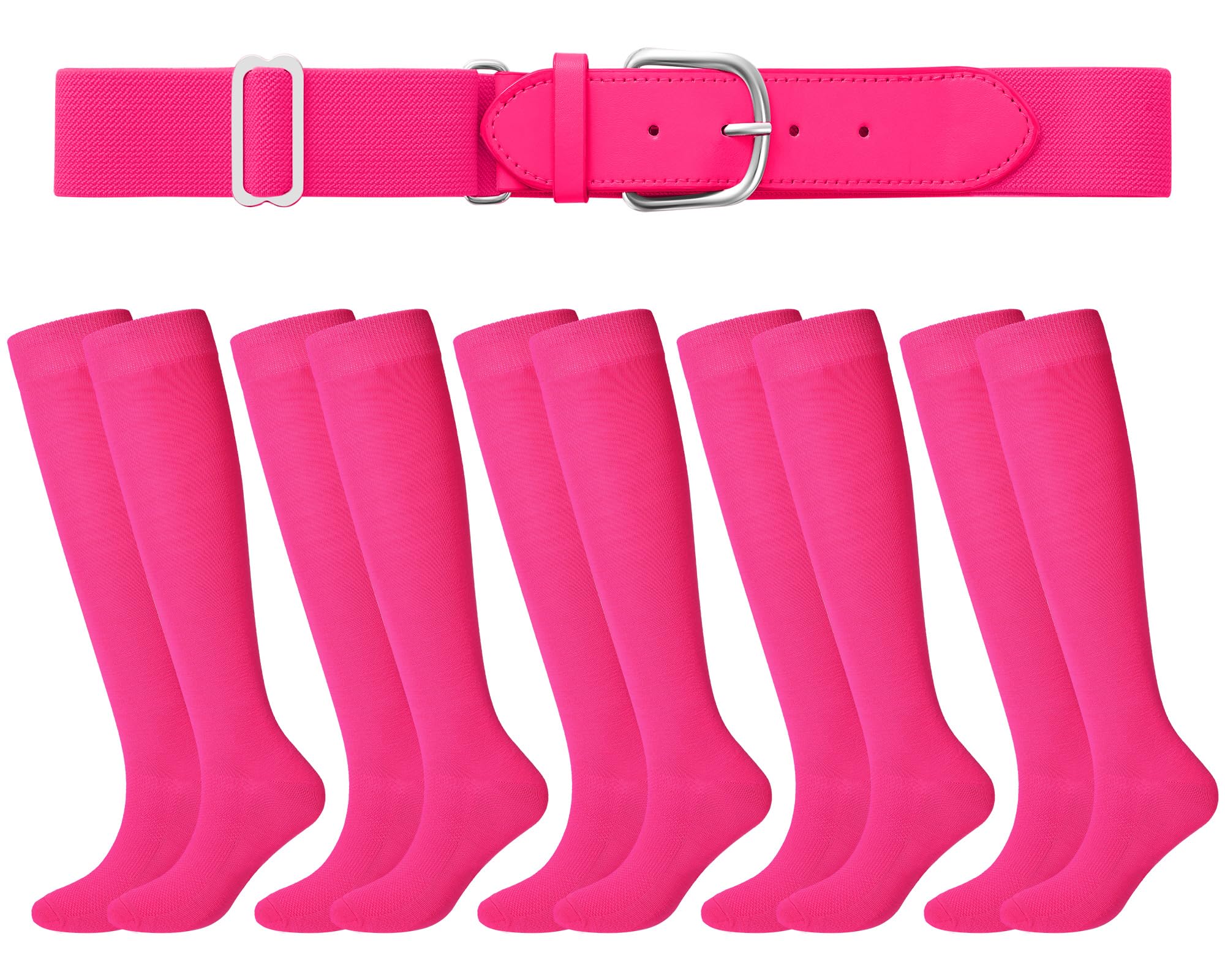 Haysandy Baseball or Softball Sock and Belt Combo Set 5 Football Baseball Socks with Softball Belt for Kids Youth Boys