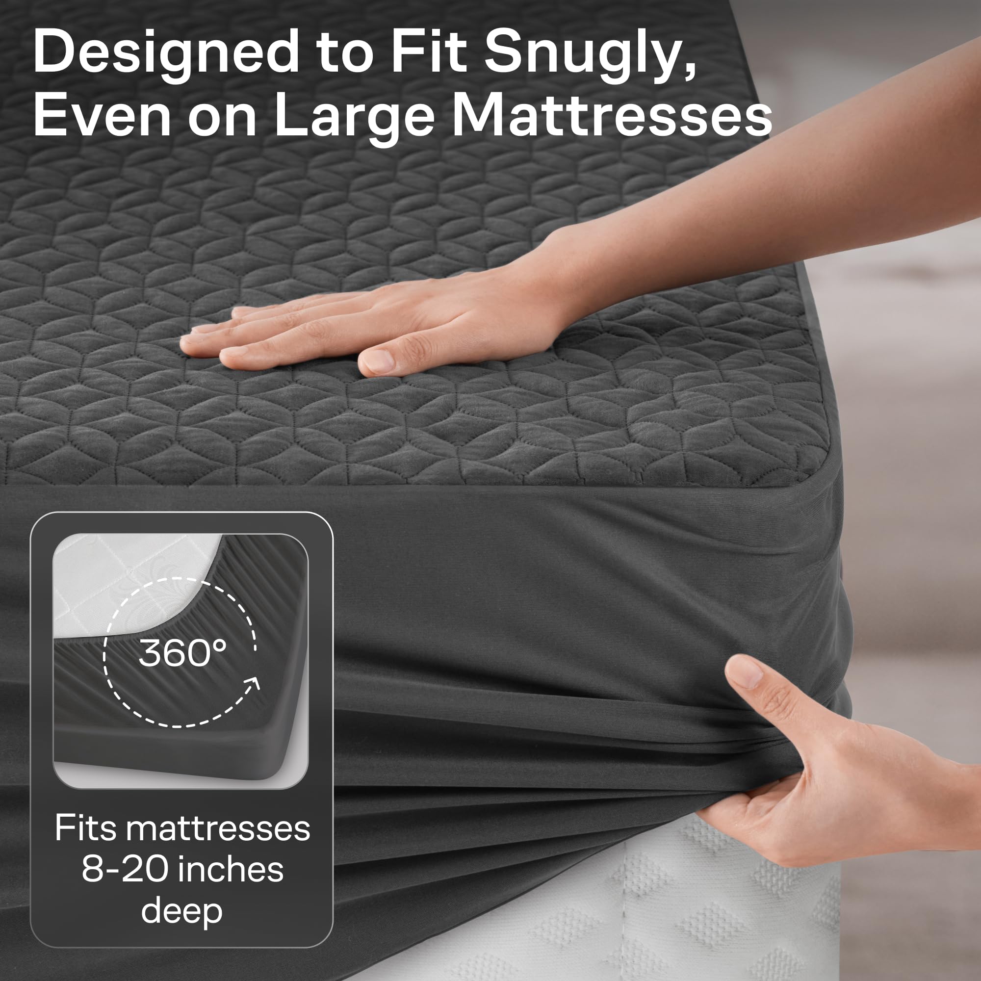 Gray Queen Size Mattress Protector D510