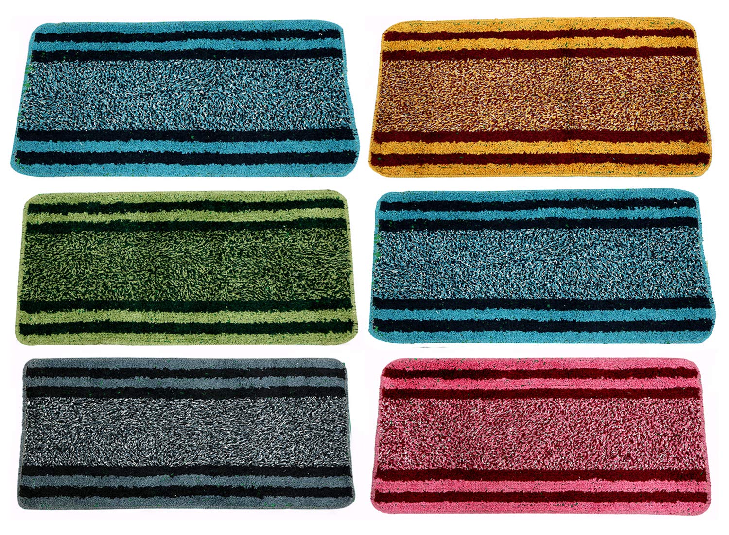 Kuber Industries Rectangular Design Soft Cotton 6 Pieces Door Mat (Multi)-CTKTC32527-picture-30