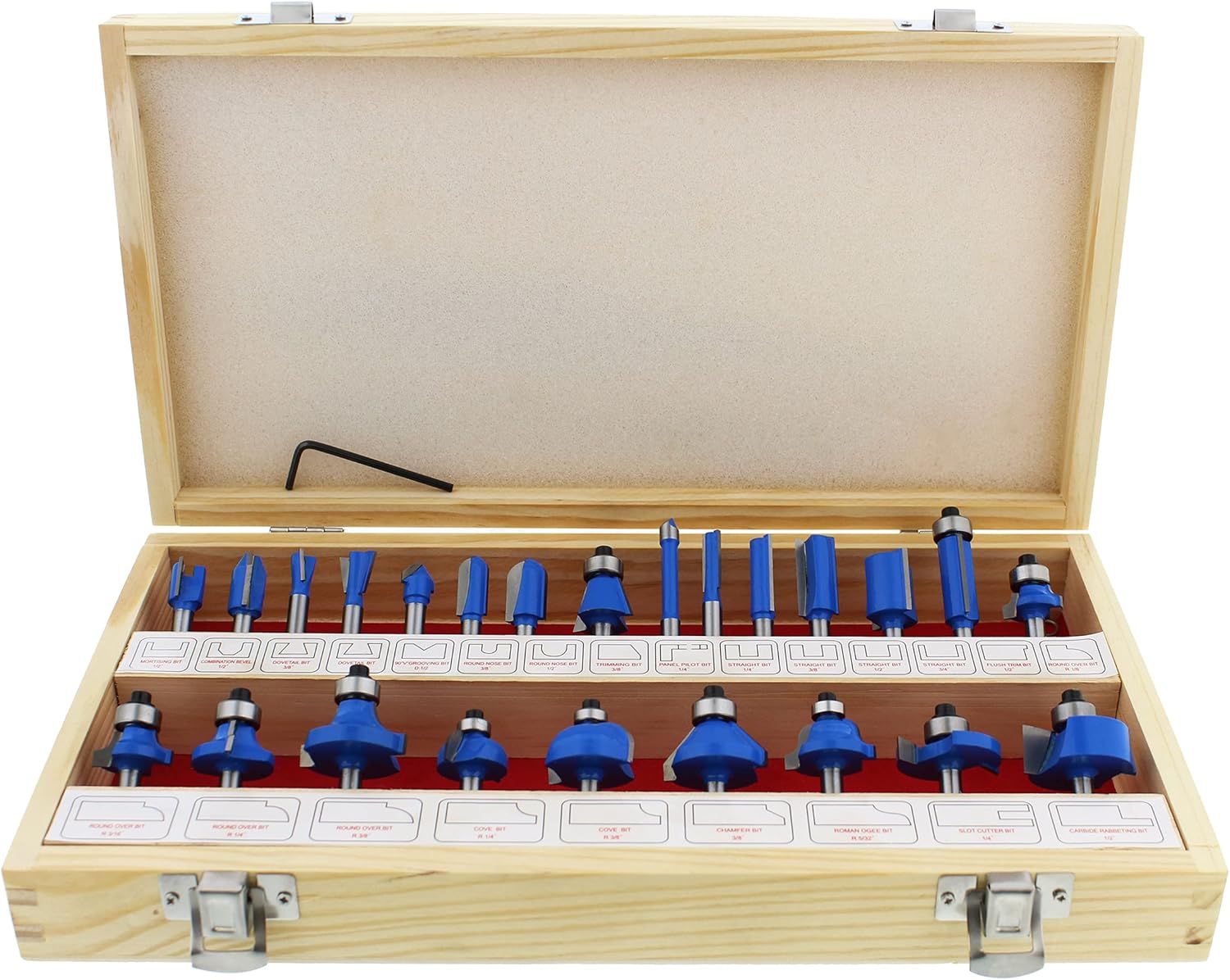 Creative Product ABN Tungsten Carbide Router Bit Set - 24 Piece Router Set 1/4in Shanks - for Beginners to Commercial Users