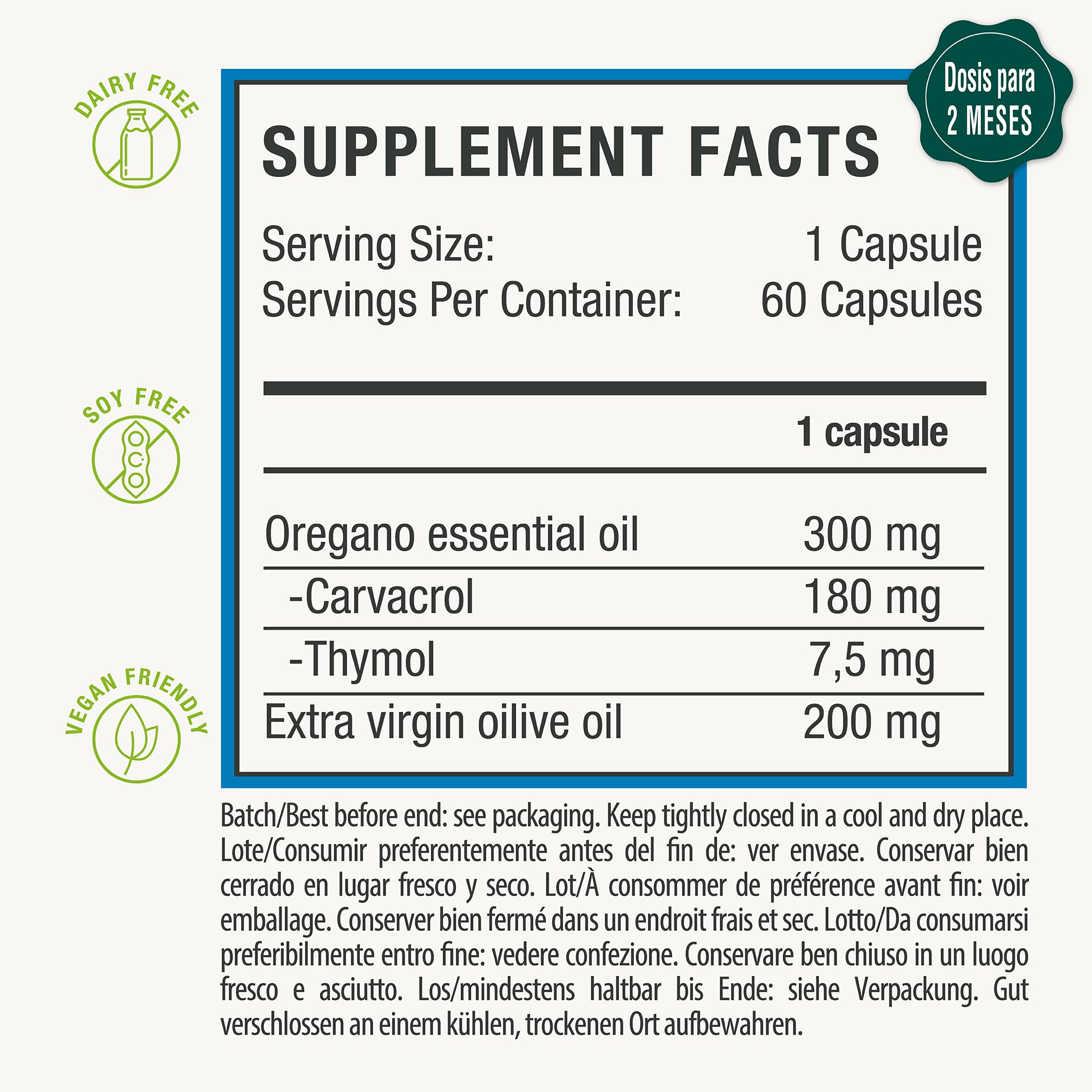 Adaptoheal Aceite de Orégano Silvestre - 60 Cápsulas Blandas con Aceite de Oliva Virgen Extra - Apoyo al Sistema Inmunitario y Bienestar Digestivo - Vegano y Sin Gluten - Dosis para 2 meses