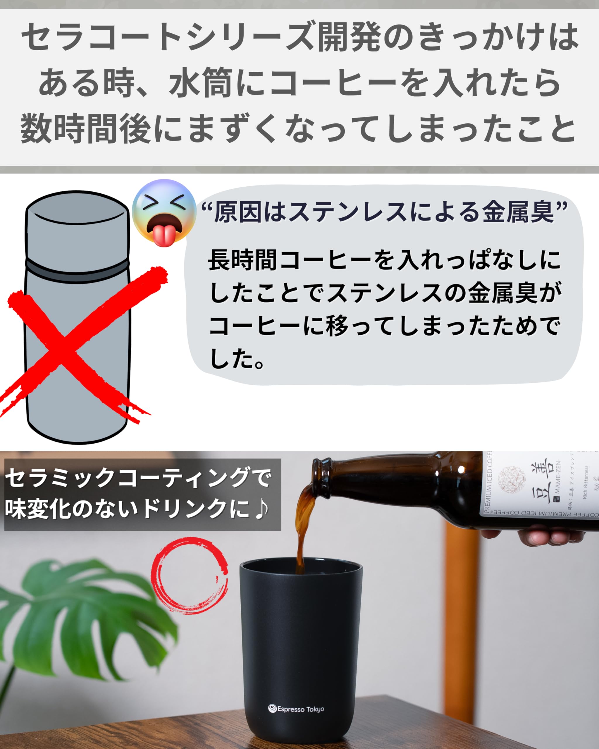 Amazon.co.jp: Espresso Tokyo セラコートボトル タンブラー 2点