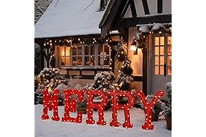 5 Piece Merry Christmas Jumbo LED Lights