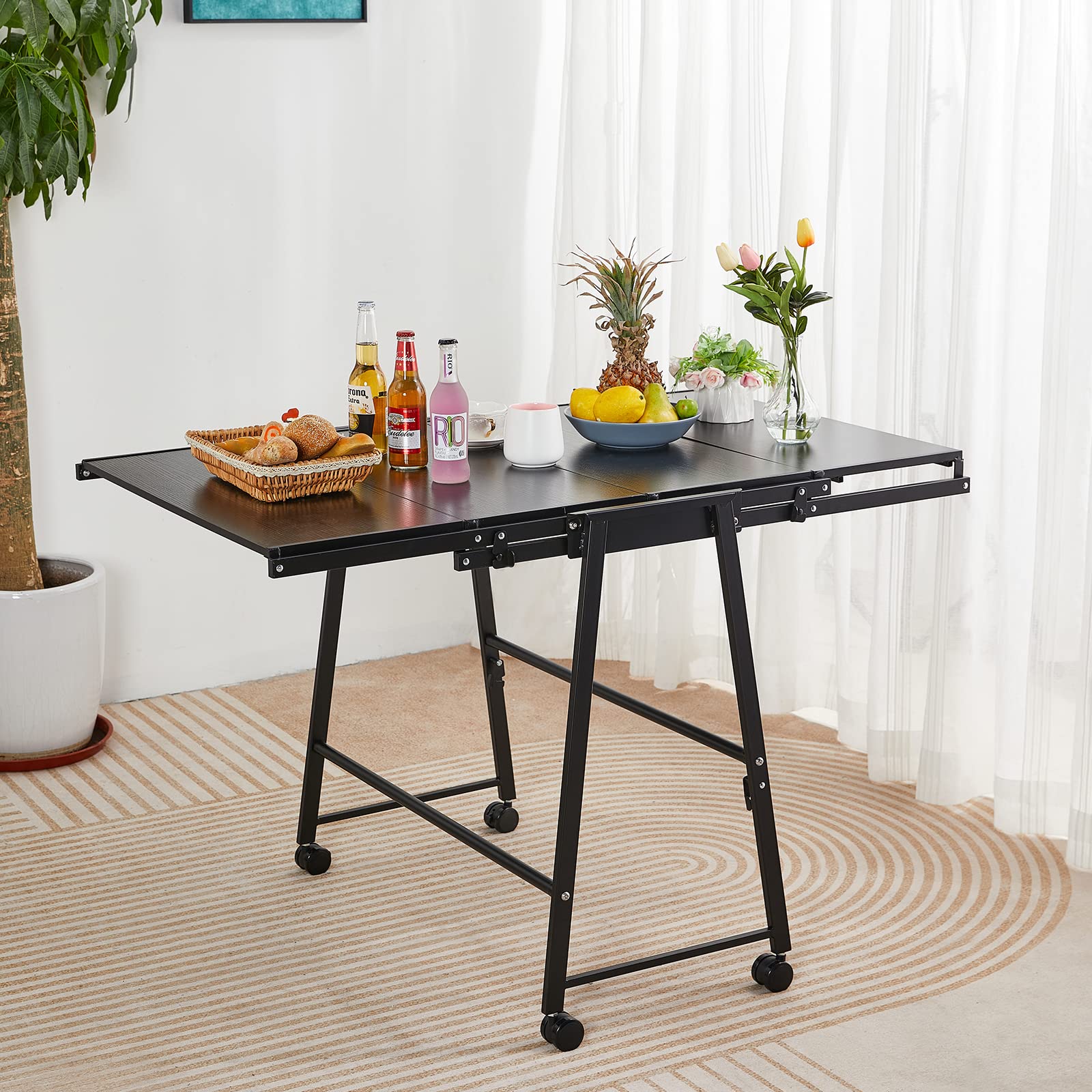 Amazon｜2-in-1 コンバーチブル 棚からテーブルまで キャスター付き 省