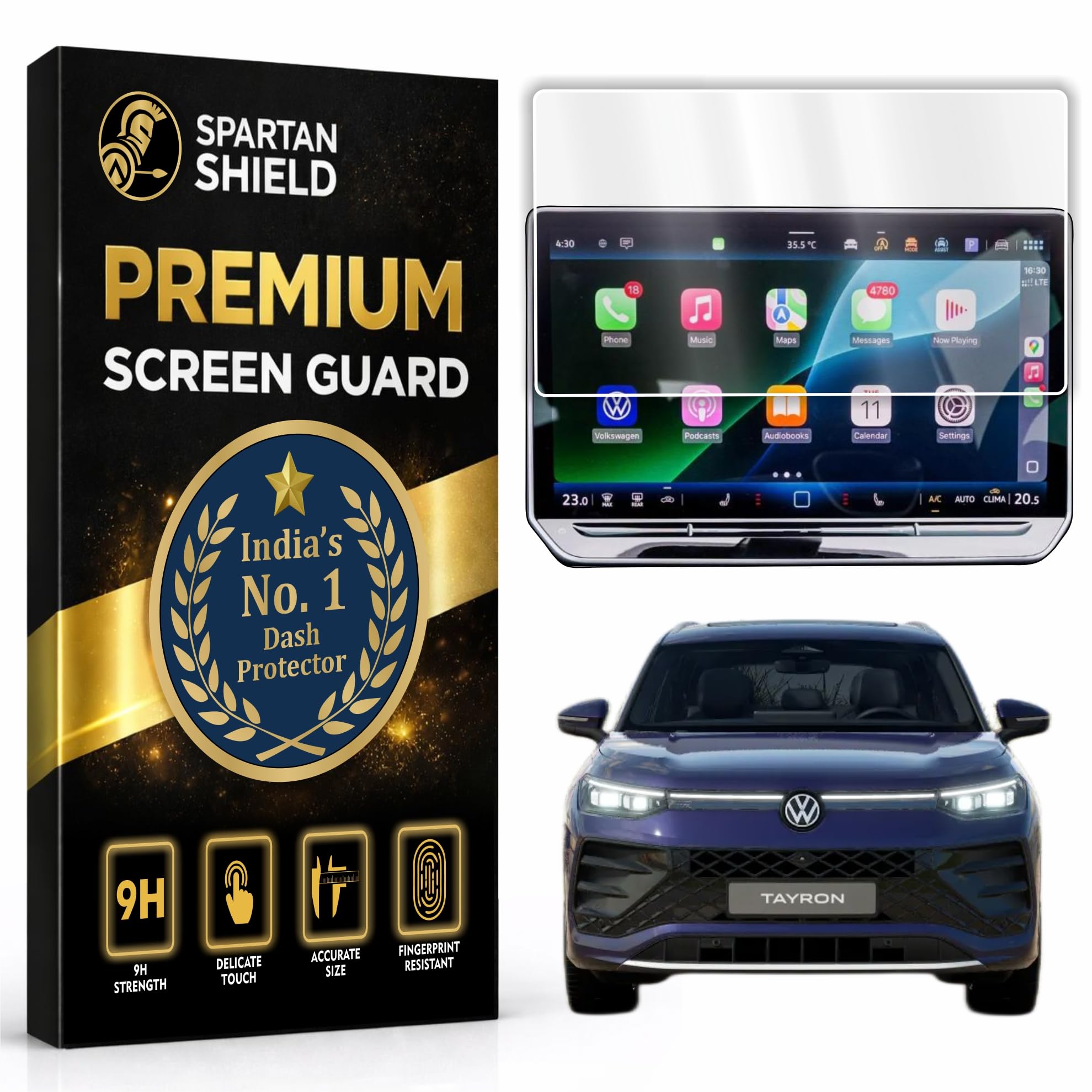 Screen Guard for VOLKSWAGEN TAYRON R-LINE 2026+ || 15 Inch Infotainment Touchscreen || Anti Scratch | HD Clarity | Water Resistant || New VW TayronR 9H Digital Touchscreen Protector || Car Display Accessories [Not Tempered Glass]-image-39
