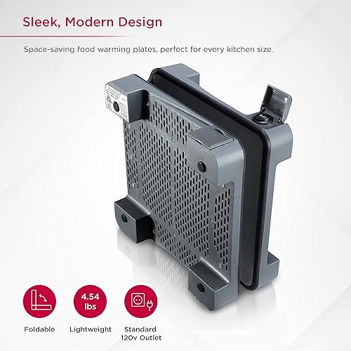 Miniatura 10 de Calentador de alimentos eléctrico estilo buffet  Dos platos térmicos ajustables de temperatura para servir con estilo en eventos, fiestas en casa,