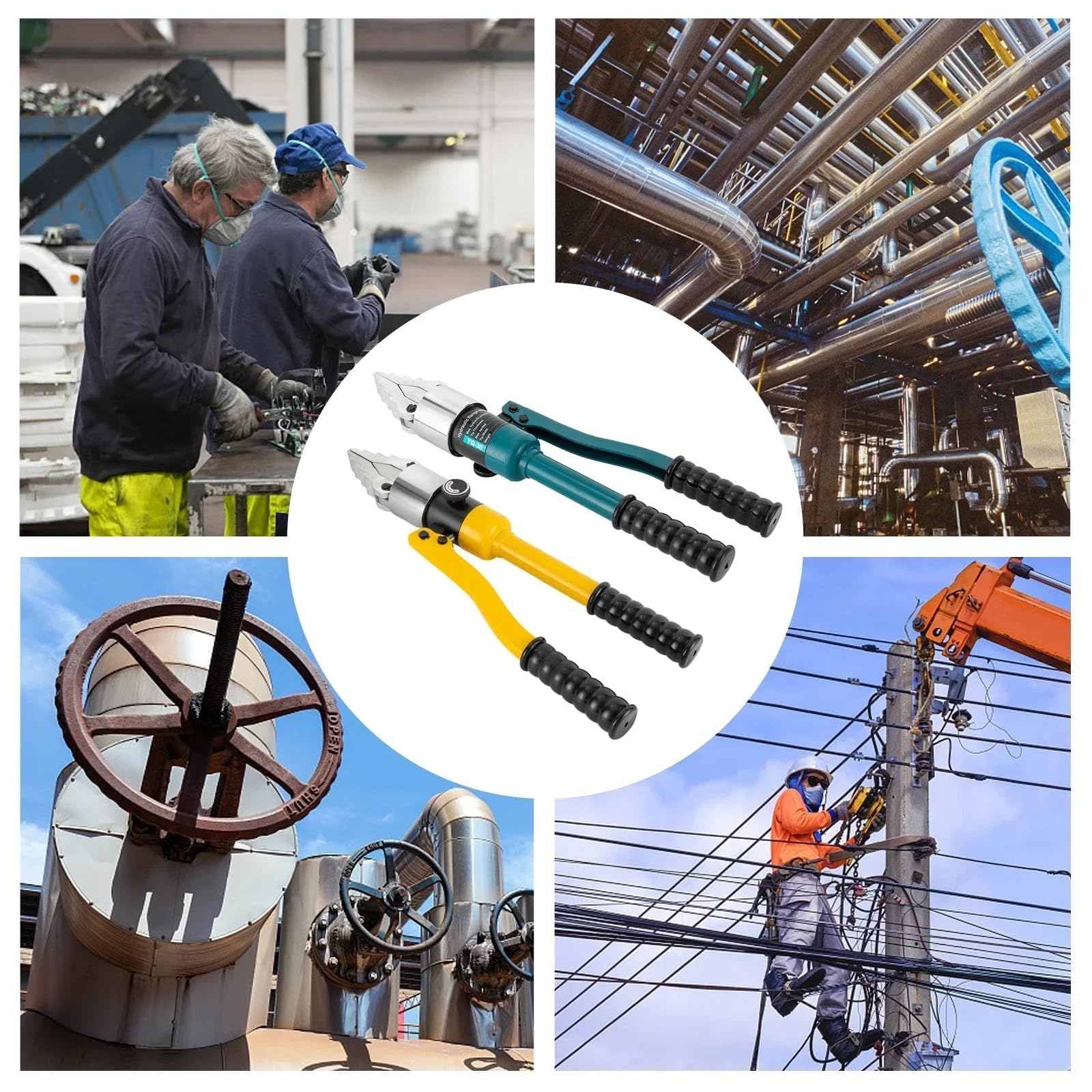 Hydrauliczne szczypce zaciskowe, hydrauliczny rozpieracz kołnierzy YQ-30, 8-tonowy, przenośny, ręczny, rozdzielający rozpylacz ze stali stopowej, zestaw narzędzi do rozdzielania, do miedzi i alumini