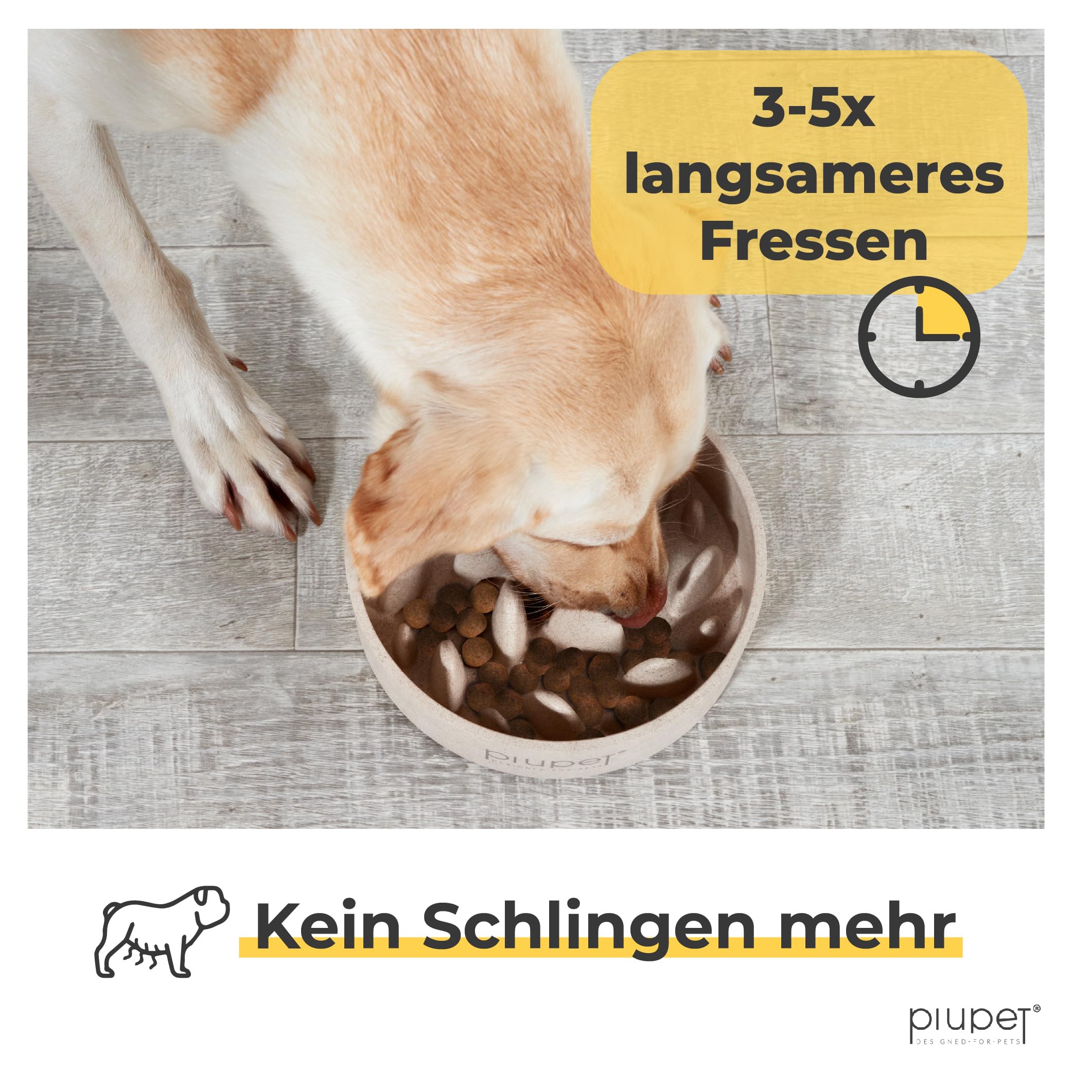 PiuPet® Antischlingnapf Hunde I 1,4L I Spülmaschinenfest | Schlingnapf Hunde groß I Anti Schling Napf Hund | Slow Feeder Hundenapf | Futternapf Hund | Dog Bowl