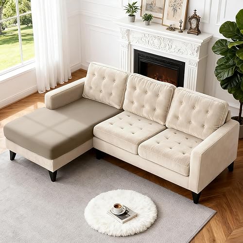 Miniatura 49 de TAOCOCO Fundas de sofá modular, fundas elásticas de cojín para sofá seccional en forma de L, 4 fundas de asiento seccionales, protector de muebles