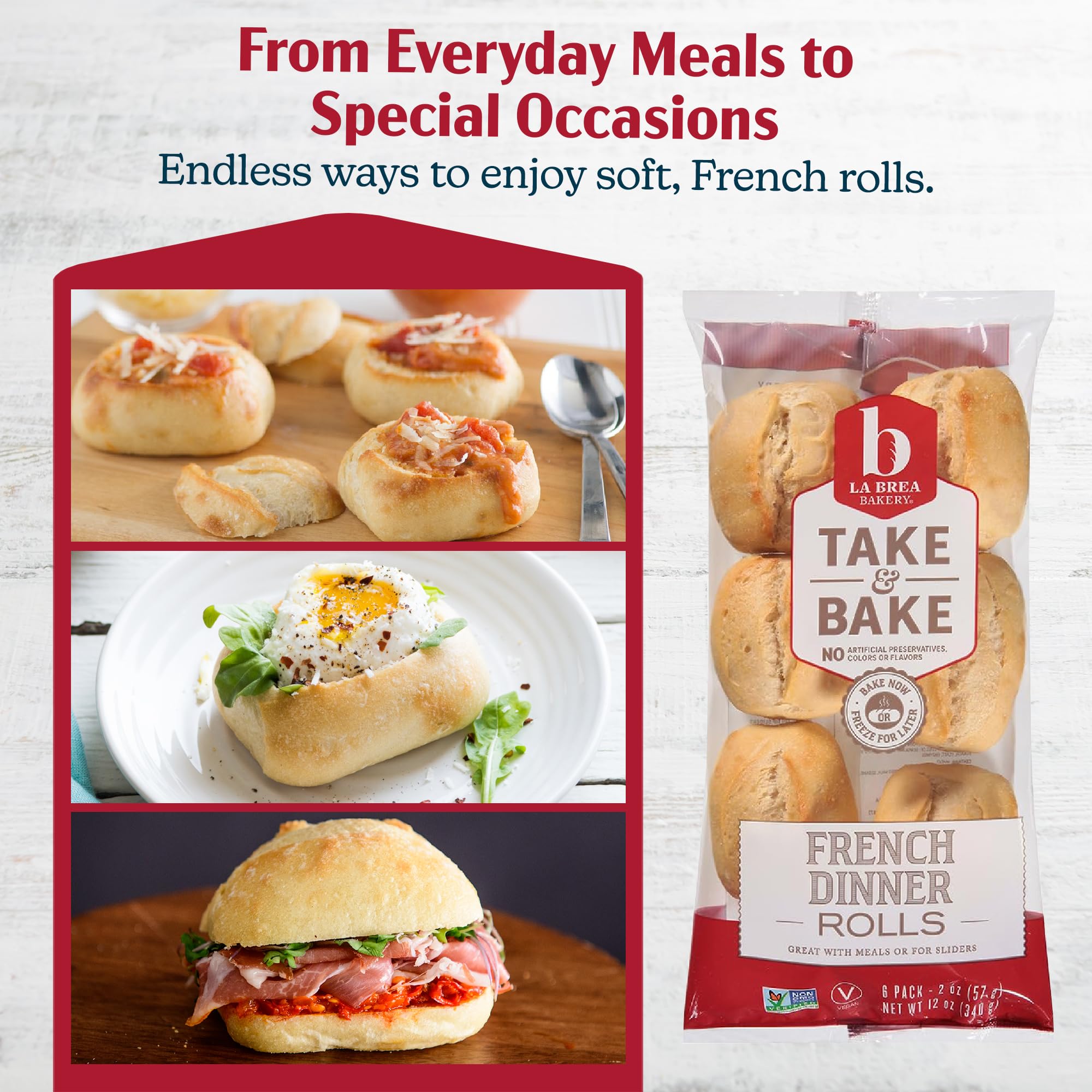 La Brea Dinner Rolls French Take Bake 6 Count 12 Ounce — view 6