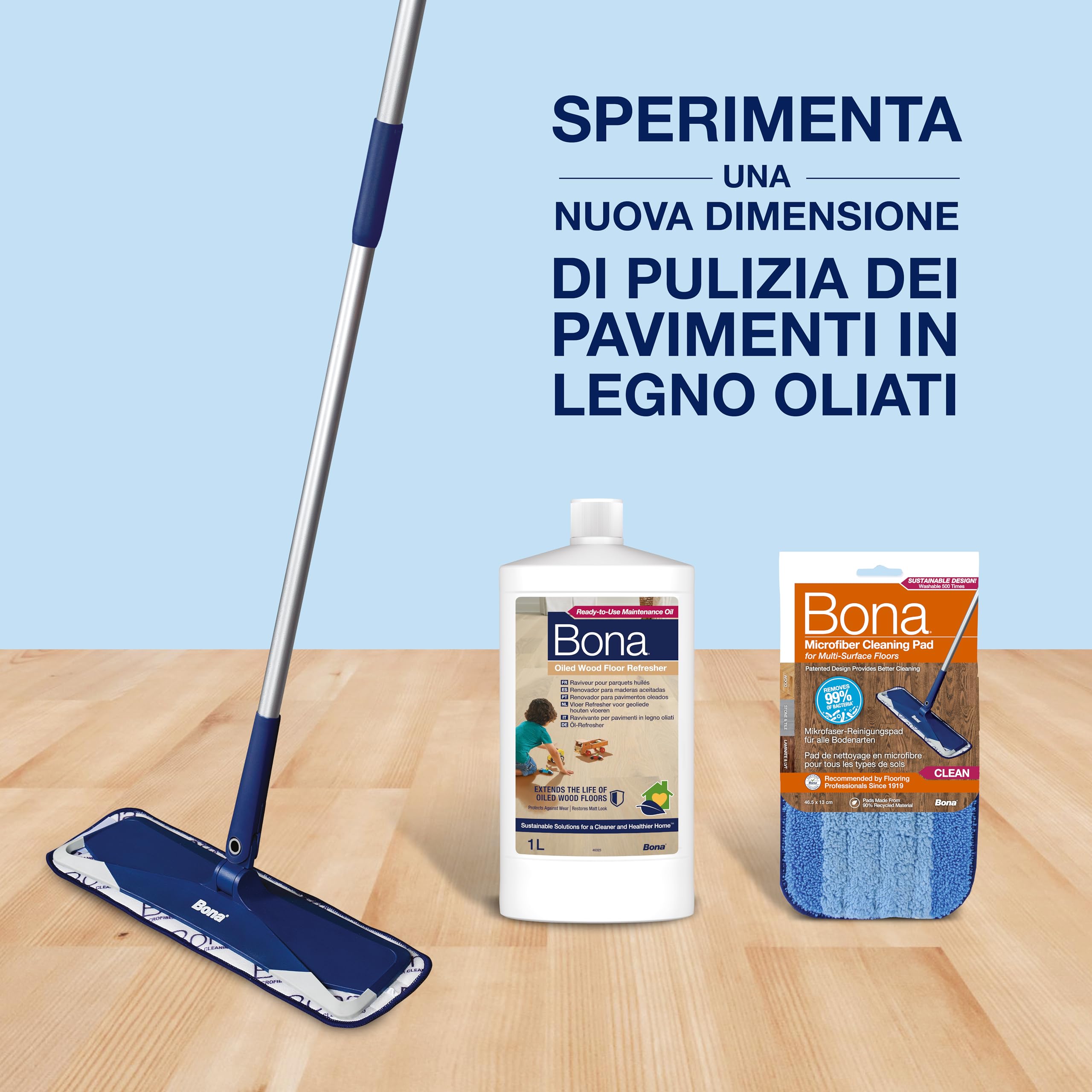 Bona rinfrescante per pavimenti in legno oliato 1 L, olio per la cura del parquet, per pavimenti oliati, pulizia del parquet oliato, rinfresca