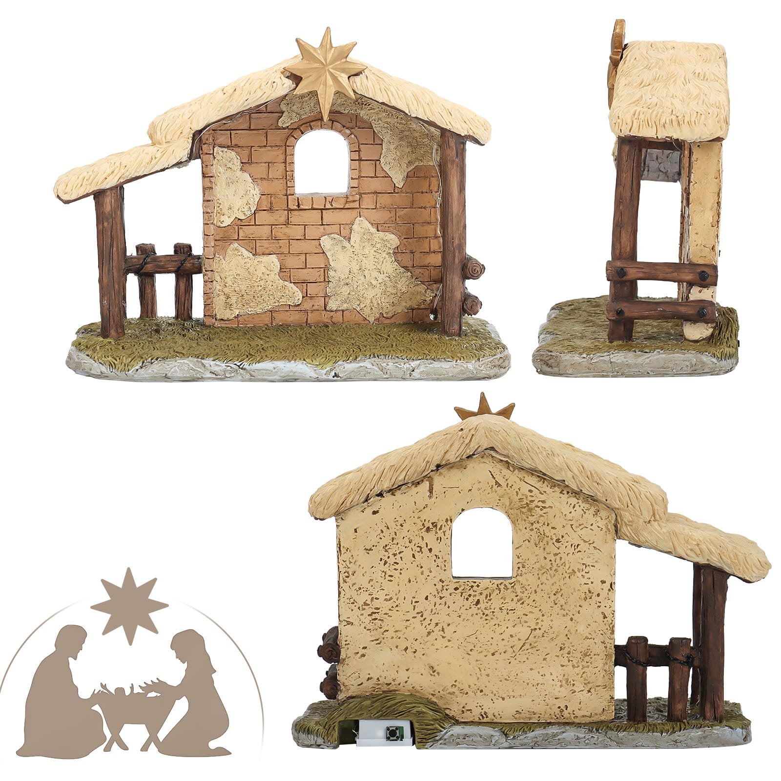 Hebaogugu Christmas Nativity Set, 2025 Xmas Nativity Scenes with Light - Image 4