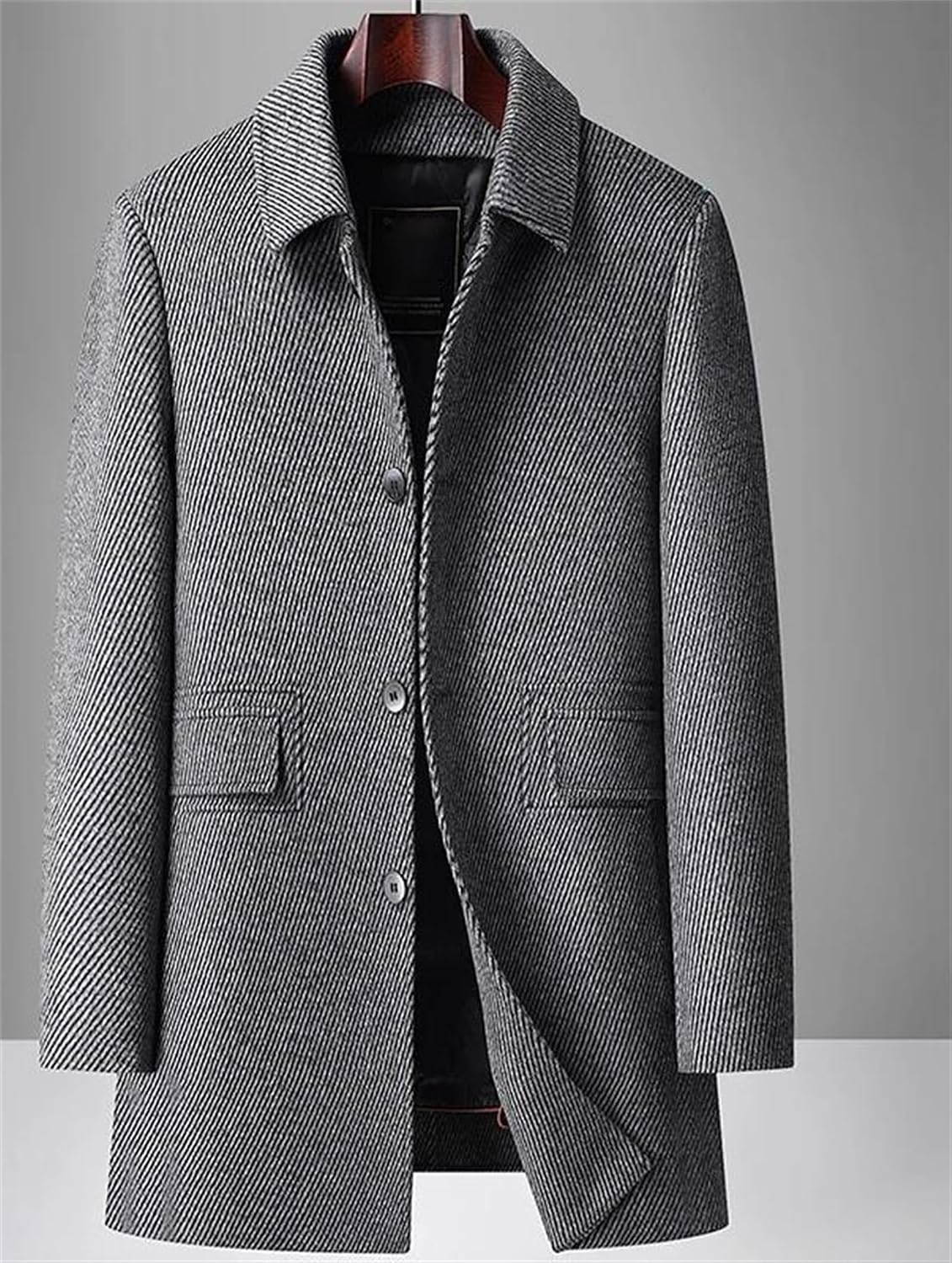 Men’S Winter Wool Blend Trench Coat – With Detachable Duck Down Puffer Liner Warm Business Jacket Overcoat