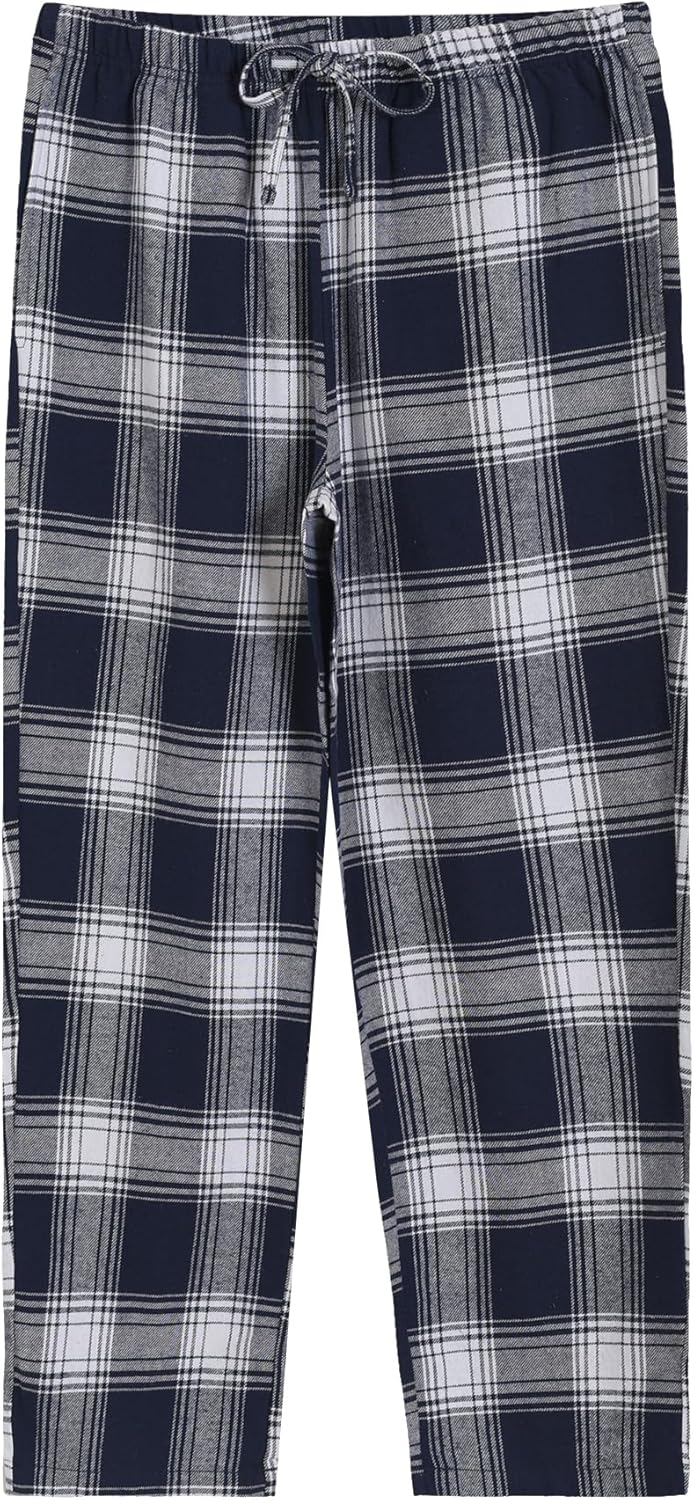 Latuza Women's Petite Pajama Set Petite Length Henley Shirt Flannel Pants - Image 3