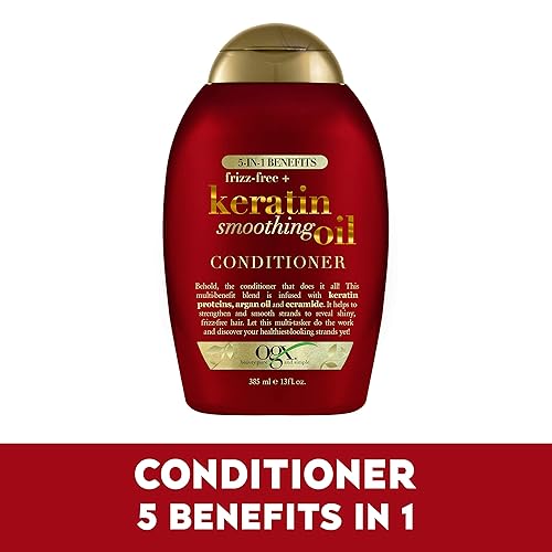 Miniatura 3 de Acondicionador de aceite suavizante sin encrespamiento  queratina 5 en 1 para cabello encrespado cabello brillante rojo