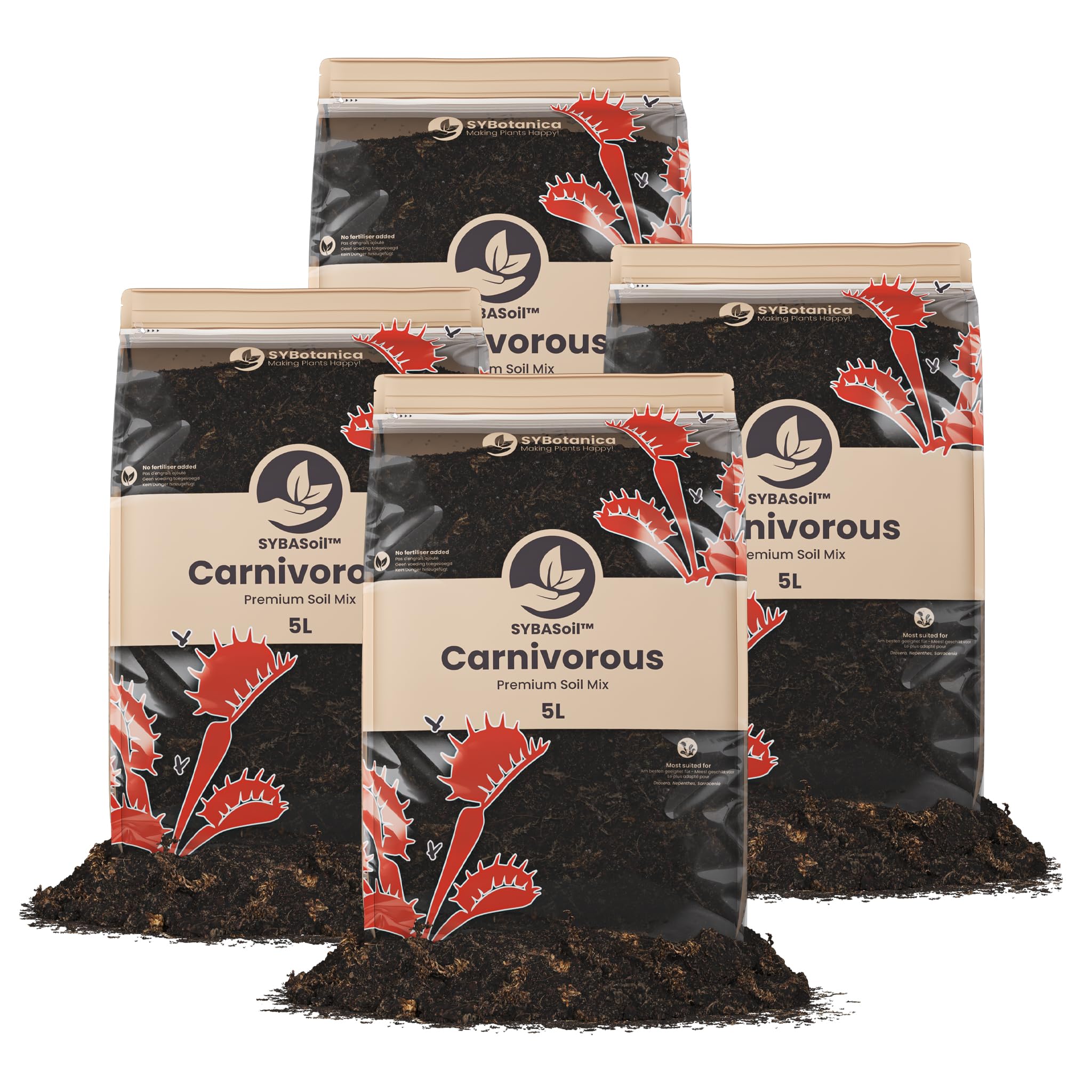 Sybotanica - Fleischfressende Pflanzen-Erde 20 L – Premium Coco Blumenerde für Drosera, Nepenthes, Sarracenia & mehr, Torffrei & Ohne Nährstoffe – Für Zimmerpflanzen-Liebhaber