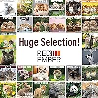 Vista 6 de RED EMBER Calendario de pared 2025 con diseño de cachorros de 12 meses, 12 x 24 pulgadas, abierto, papel grueso y resistente, para regalo