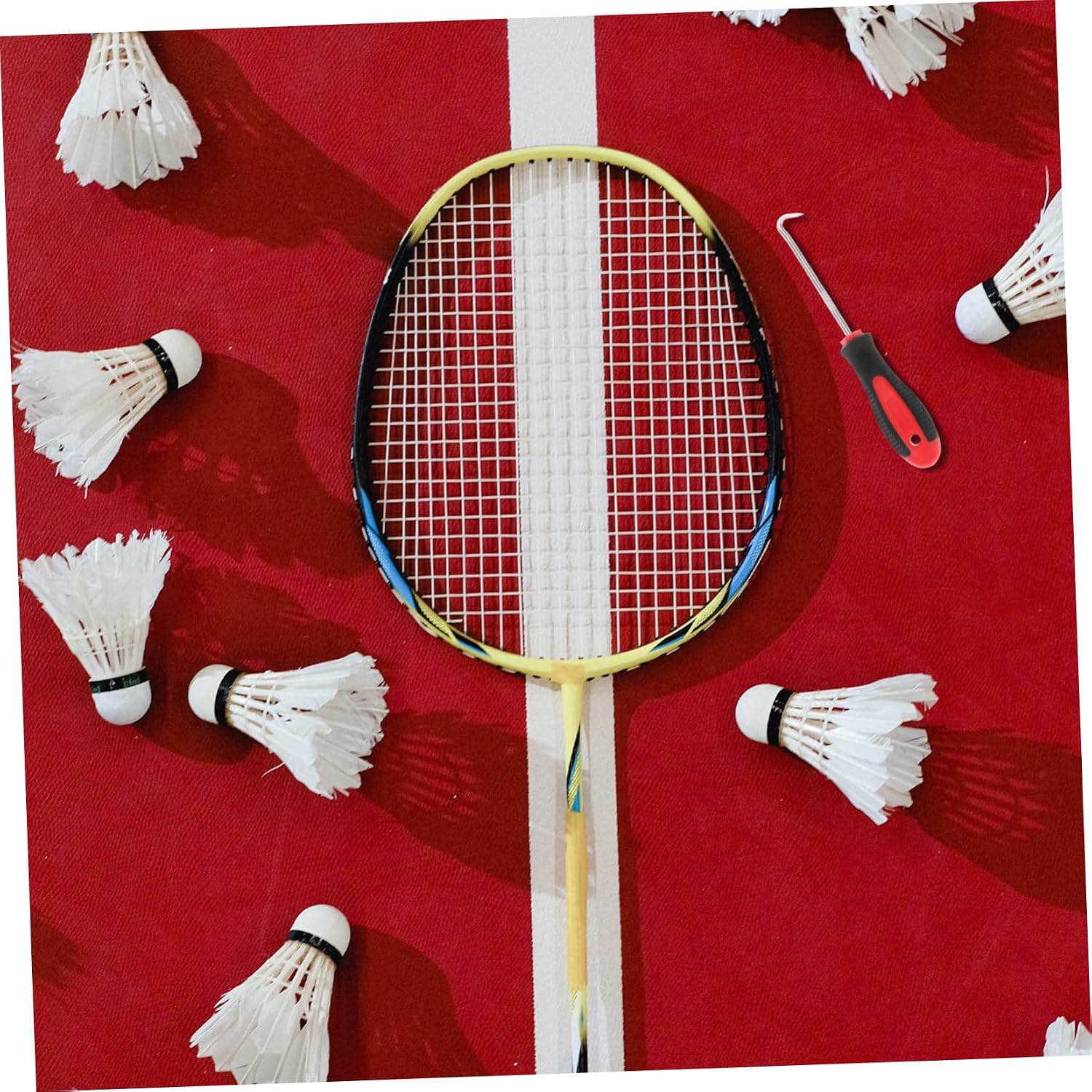 Badminton Racket Stringing Hook Tool Durable Stringing Wire Pulling Device for Tennis and Badminton Equipment Maintenance Comfortable Grip for Easy Operation