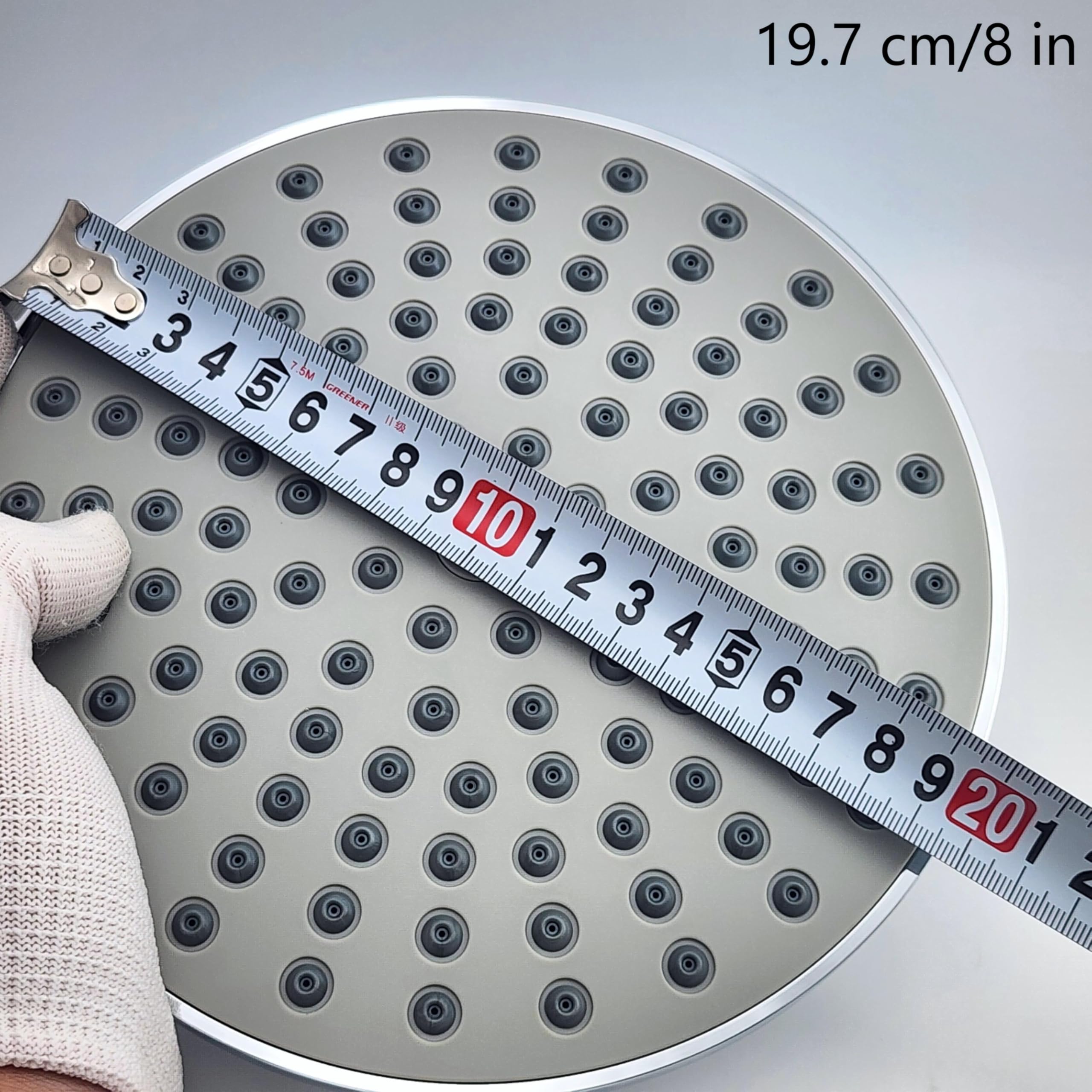 Schwenkbarer Sprühwinkel Überkopfbrause 8 Zoll Standard 1/2 Zoll BSPT Anschluss Regendusche Duschkopf Chrom Optik