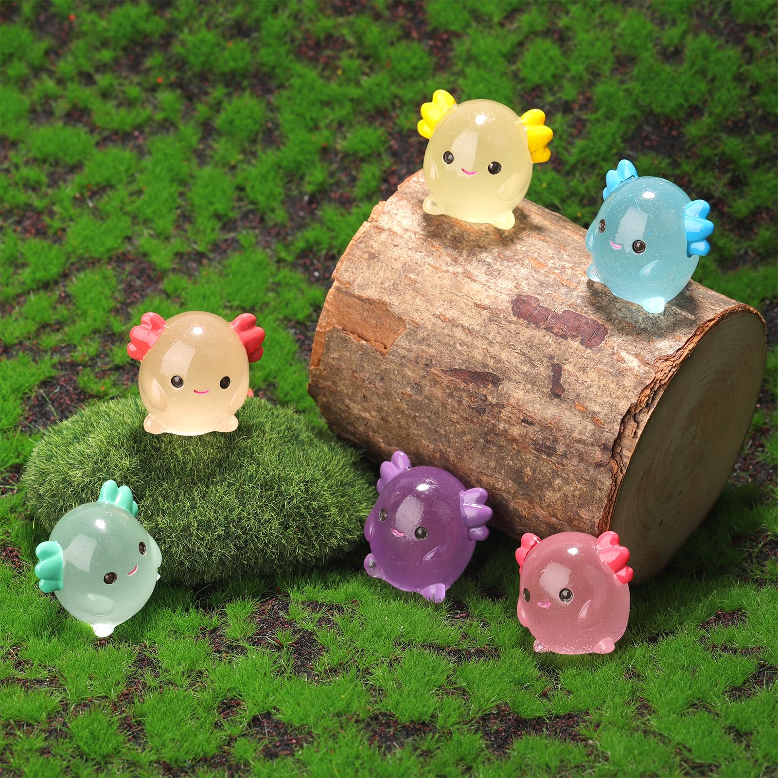 NQEUEPN 30pcs Luminous Mini Resin Squishy Axolotl - Image 4