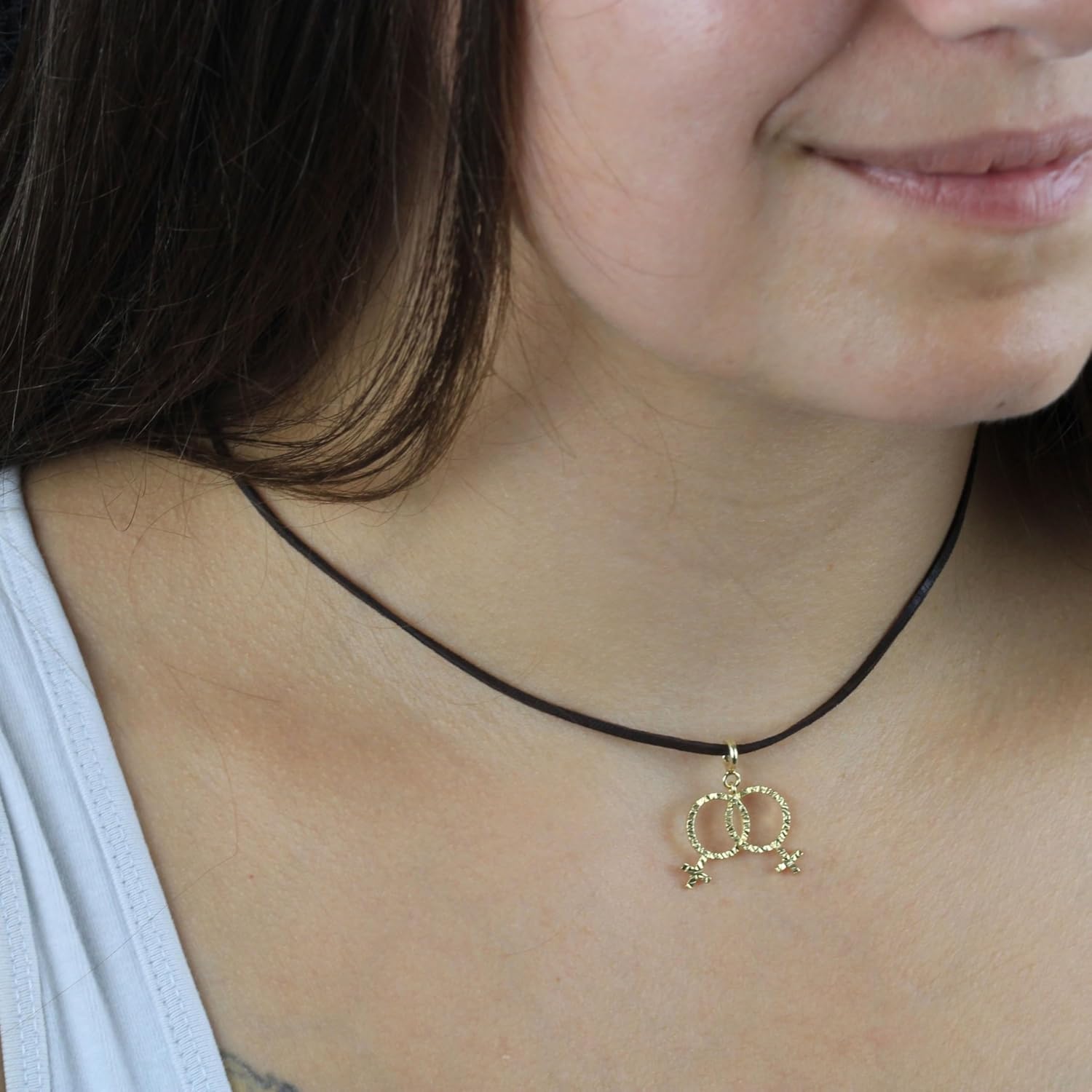 Handmade 925 Sterling Silver Lesbian - Gay - Bi - Trans - Queer + Gender Symbol Jewelry – LGBTQ+ Pride Fashion Accessory, Rainbow Pendant, Queer Love Gift, Gold or Platinum Plated
