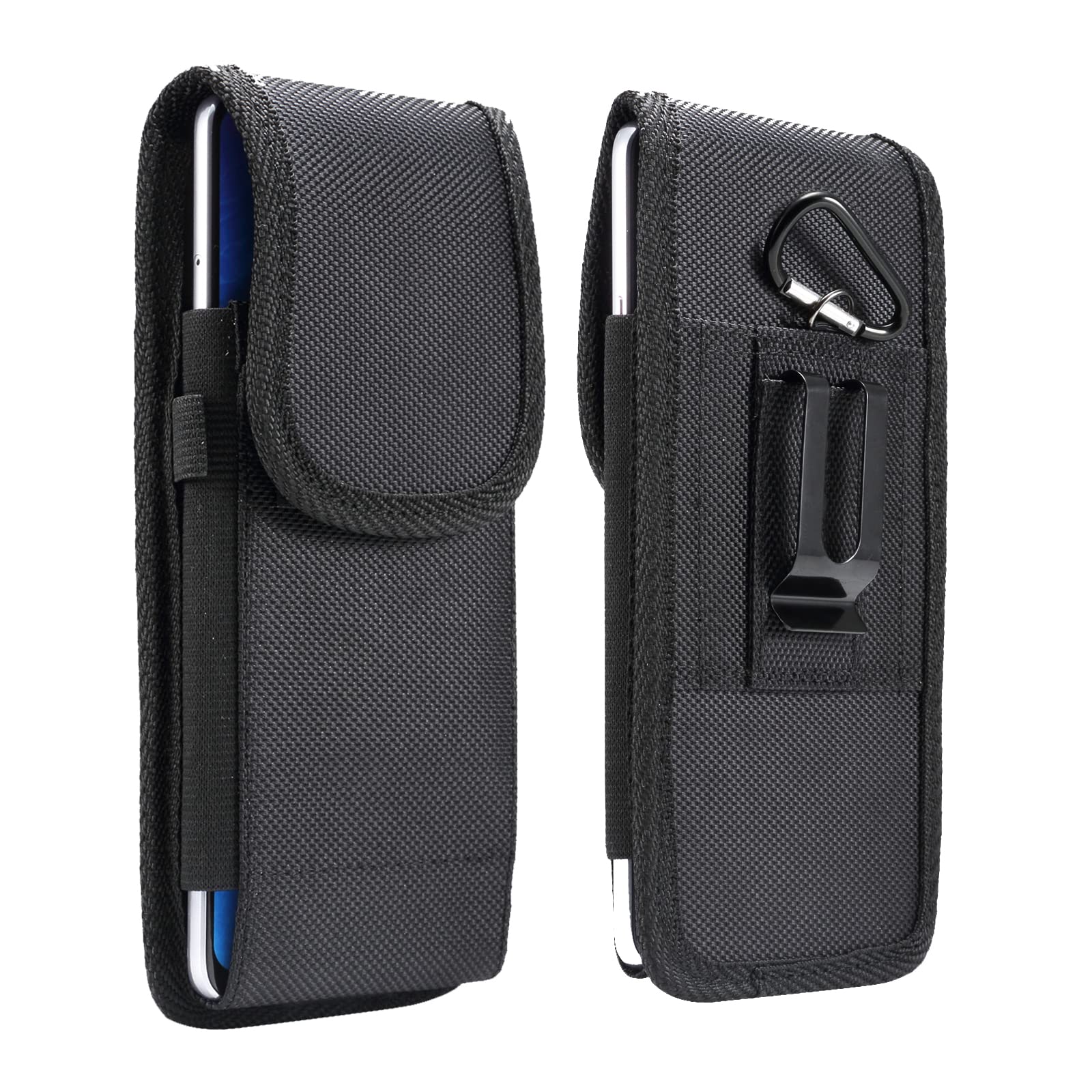 Riñonera para Celular Hombre Negro, Vertical Bolso Cintura de Teléfono Celular, 6,9 Universal Hombres Funda Móvil con Clip para Cinturón Viaje Deportes Bolso Cintura Pequeño Billetera con Mosquetón