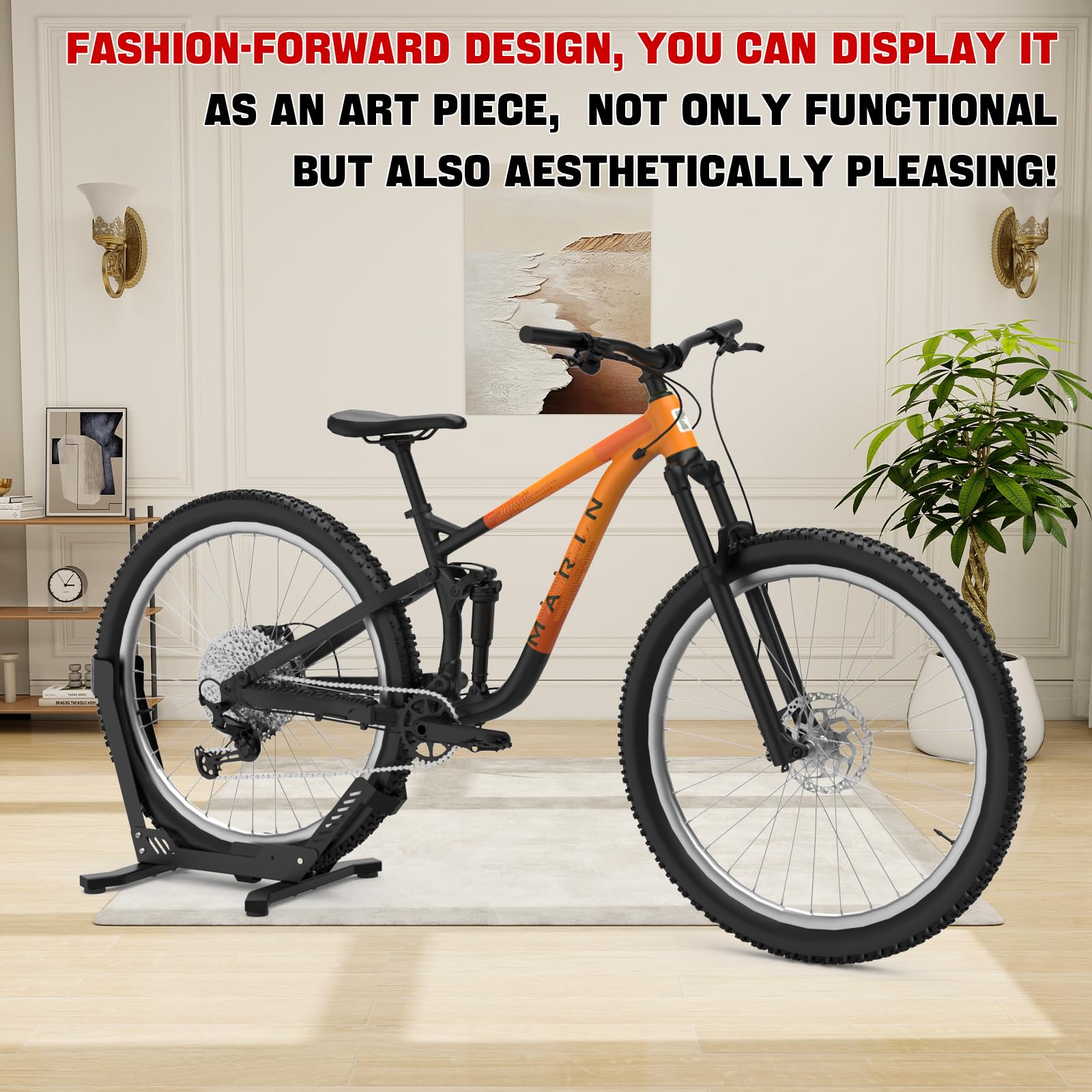 IMAYCC Support Velo Sol, Ratelier Velo Pour 24”-29”Vtt, Electrique, Mbt,Roue Arrière Et Roue Avant Support d'Exposition,Jusqu'à 40 kgIdéal Pour Votre Garage,Votre Maison Ou Votre Magasin De Vélo(noir)