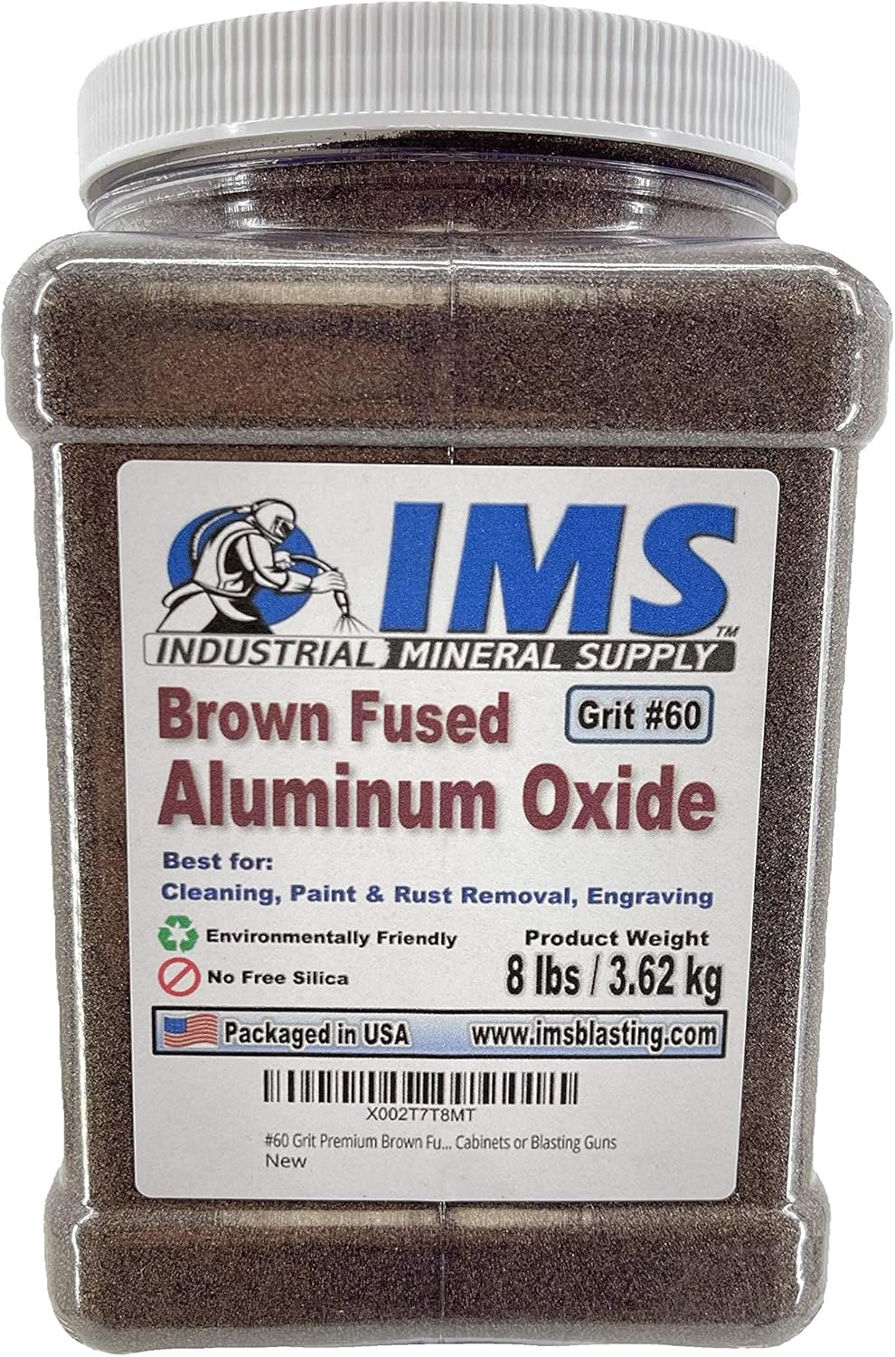 #60 Grit Premium Brown Fused Aluminum Oxide - 8 lbs/3.62 kg - Medium Grade High Density & Anti-Skid Sand Blasting Abrasive Media for Blasting Cabinets or Blasting Guns : Tools & Home Improvement