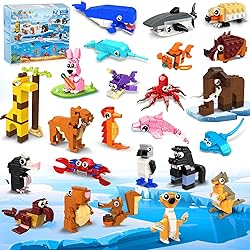 HOGOKIDS 24 Pack Large Building Set Party Favors for Kids – 1000 PCS Mini Blocks Toy to Build Realistic Animals, Goodie Bag Stuffers Classroom Prizes Easter Birthday Gifts for Boys Girls Ages 6-12