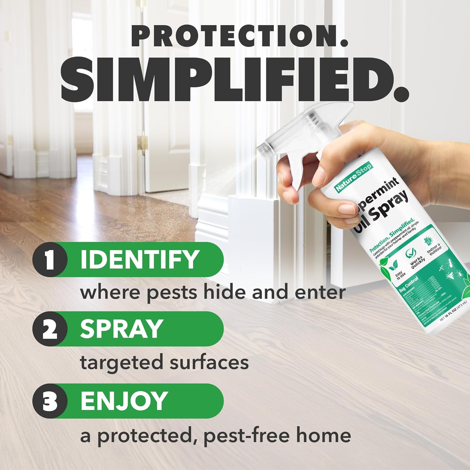 Peppermint Oil Insect Repellent Spray, Bug Deterrent for Indoor & Outdoor Use, 16 oz (475mL) - Image 7