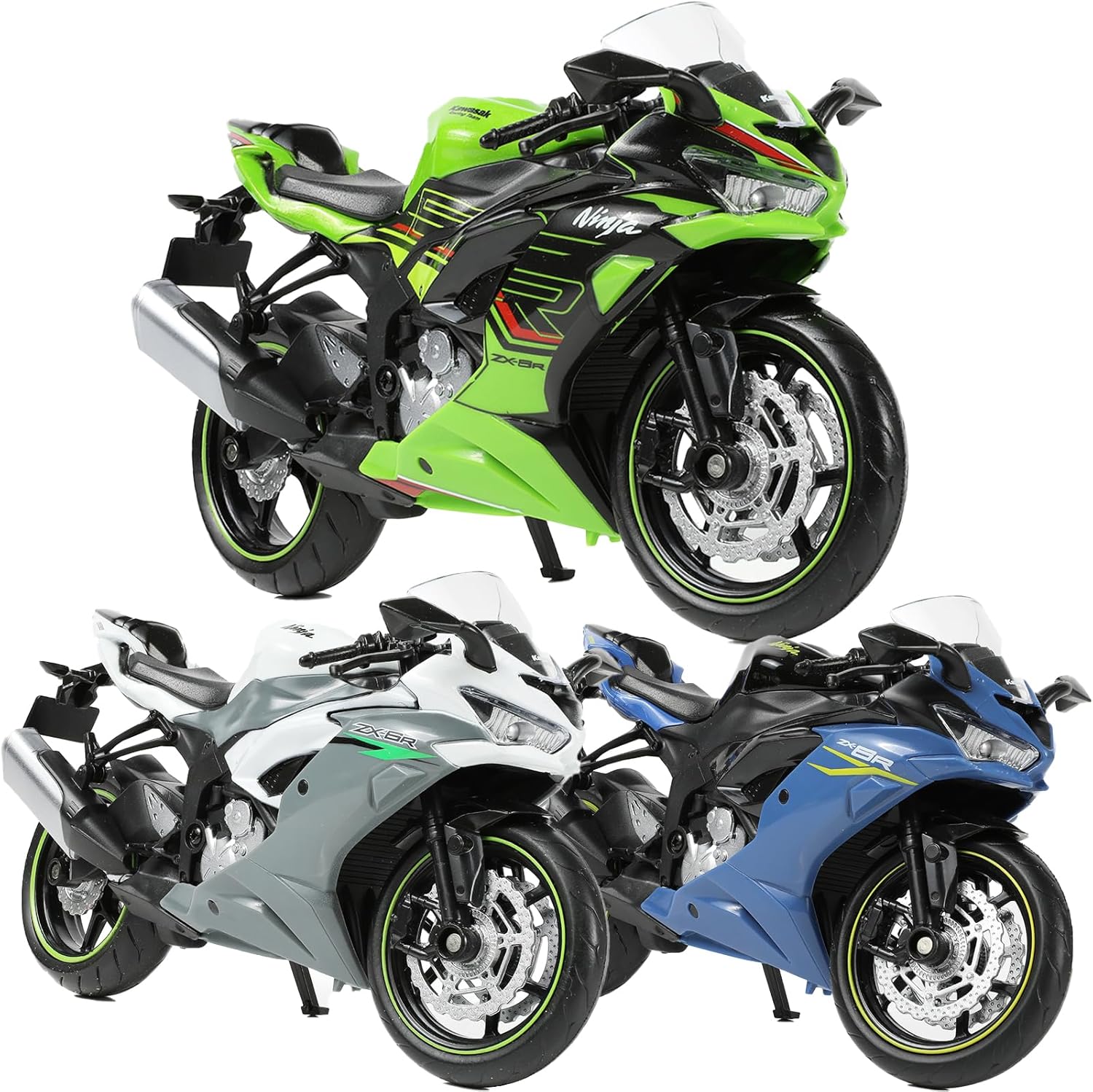 1:12 Motorcycle Model Toy for Kawasaki Ninja ZX-6R Metal Die-cast with Plastic Motorcycle Model No Assembly Required Mini Finished Moto Gift for Adult
