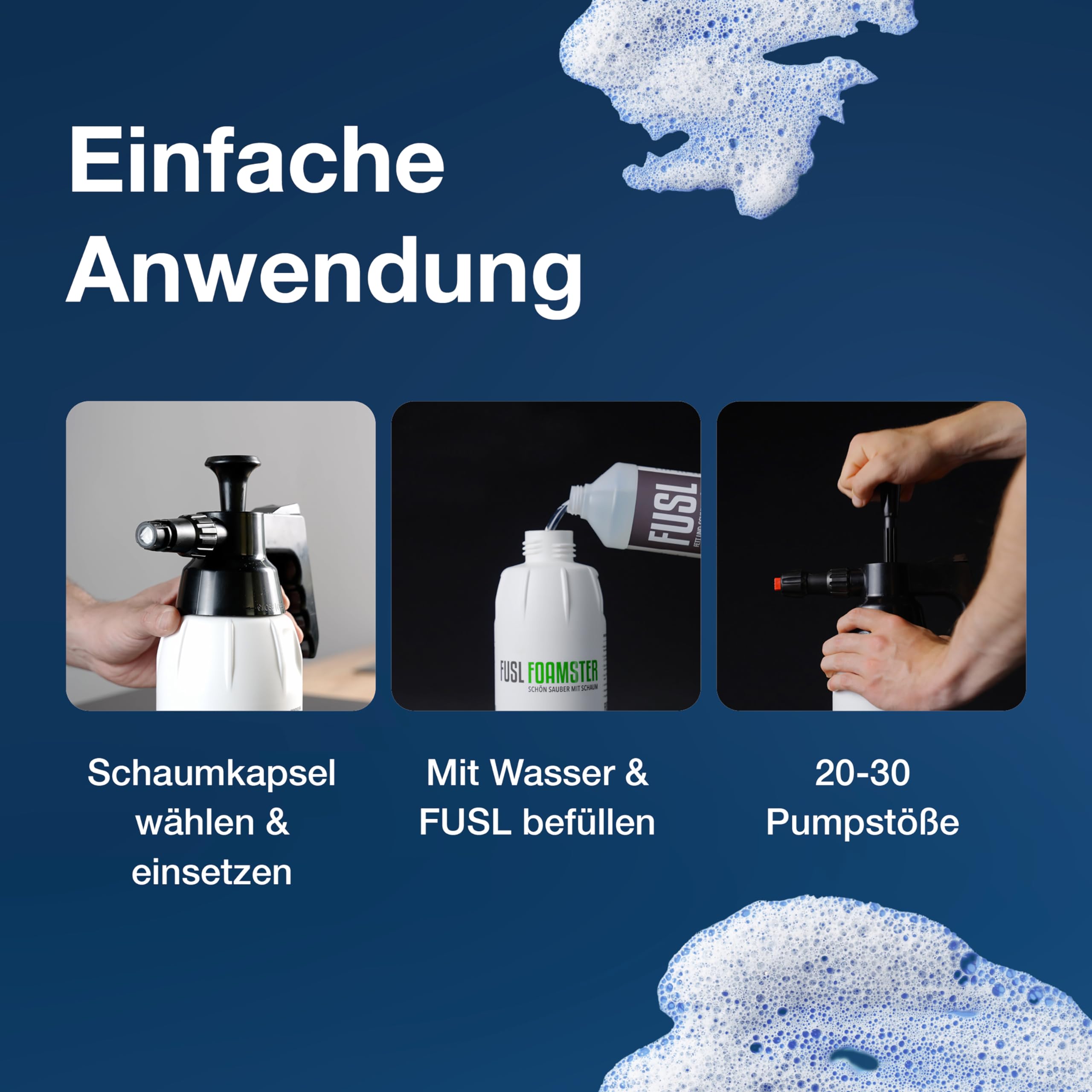 FUSL FOAMSTER Schaumsprüher - Pumpsprühflasche für Auto & Haushalt