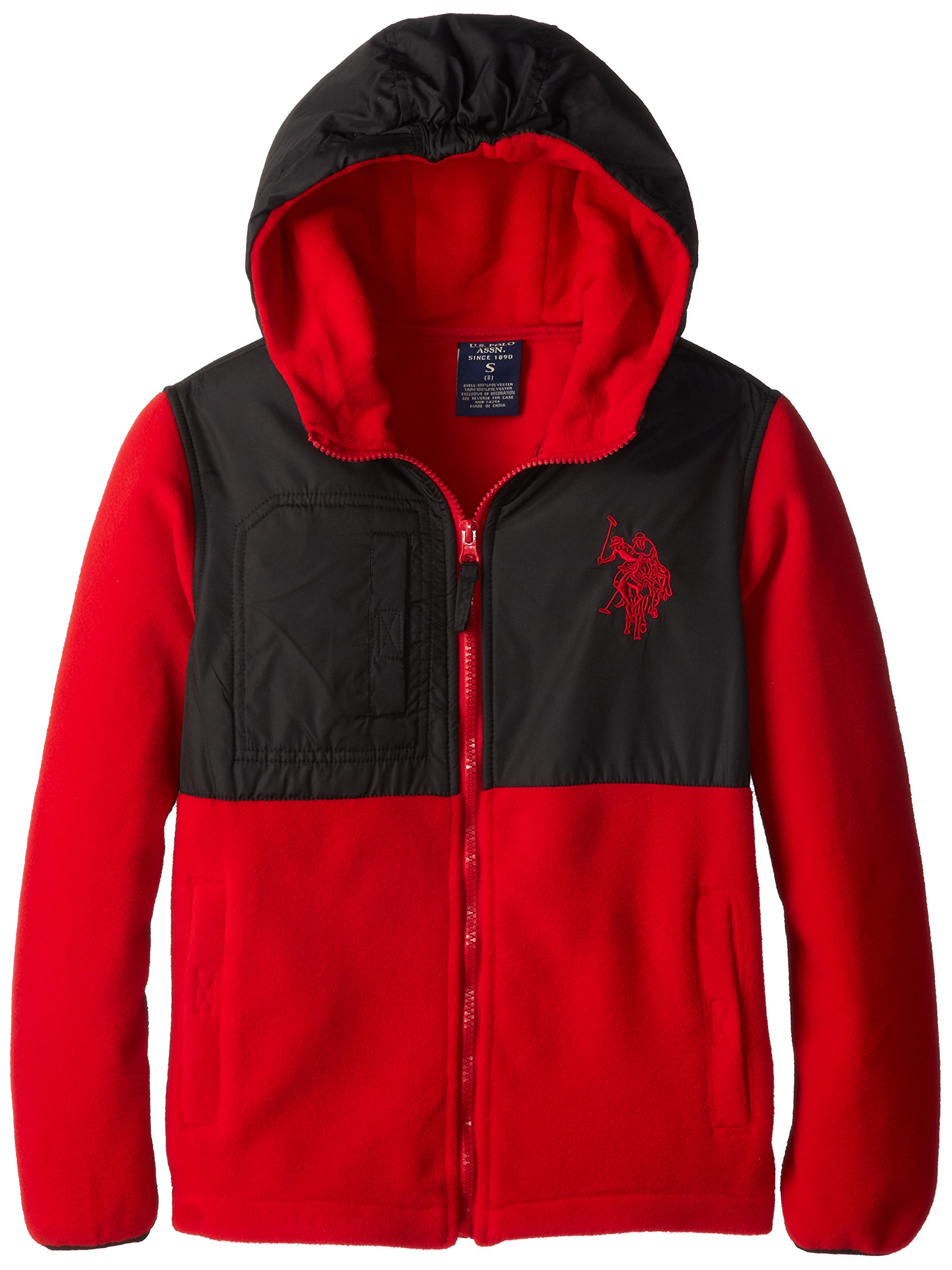 U.S. Polo Association Big Boy's Fashion Outerwear Jacket, Barn Red, 14/16