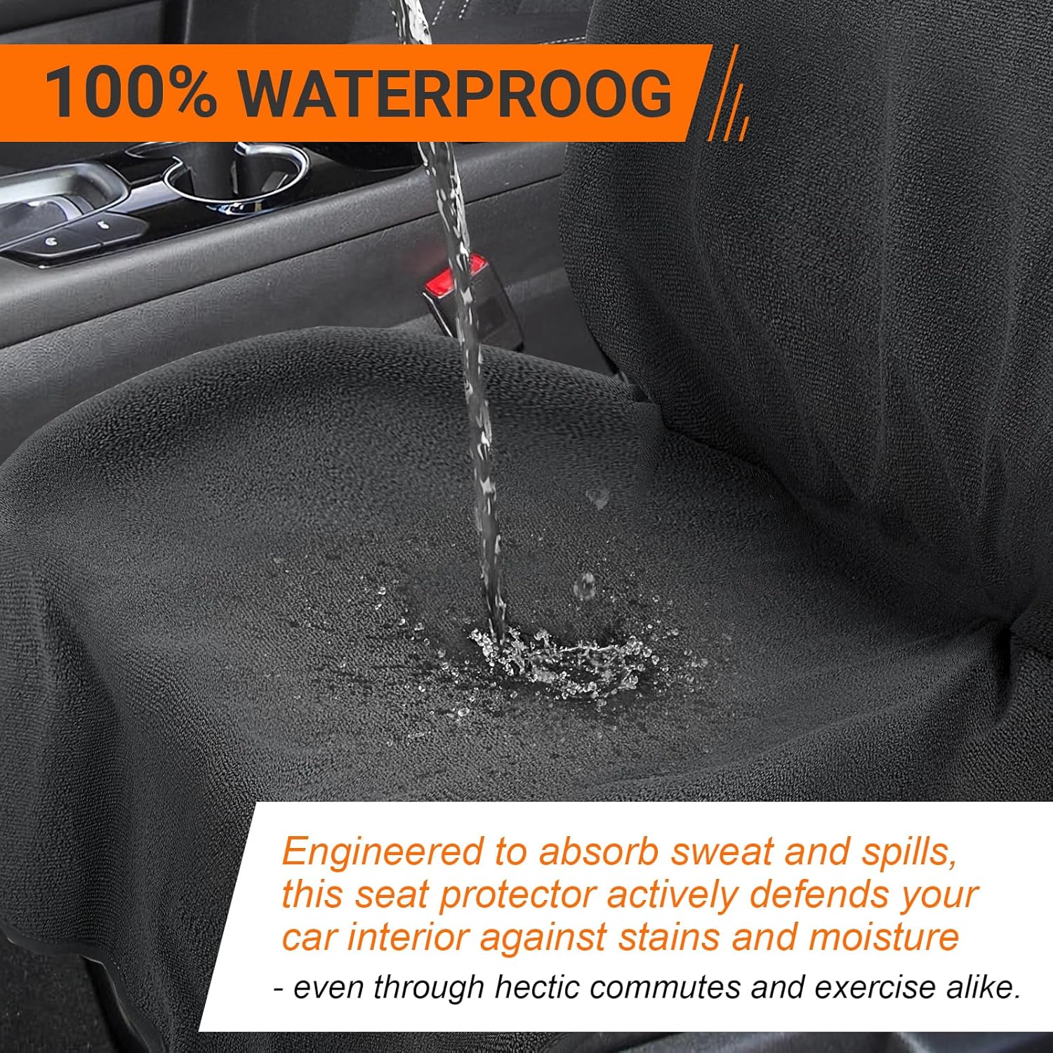 Car Seat Towel,2-Pack Sweat Car Seat Cover Towel,Waterproof Towel Seat Covers for Cars(Black,2-Pcs) - Image 6