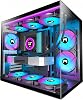 H3 ATX PC Case - Pre-Installed with 3 ARGB Fans - Compact Dual Cavity Mid-Tower Gaming PC Case,360mm Radiator Support - with Type-C 3.2 (Black-R)