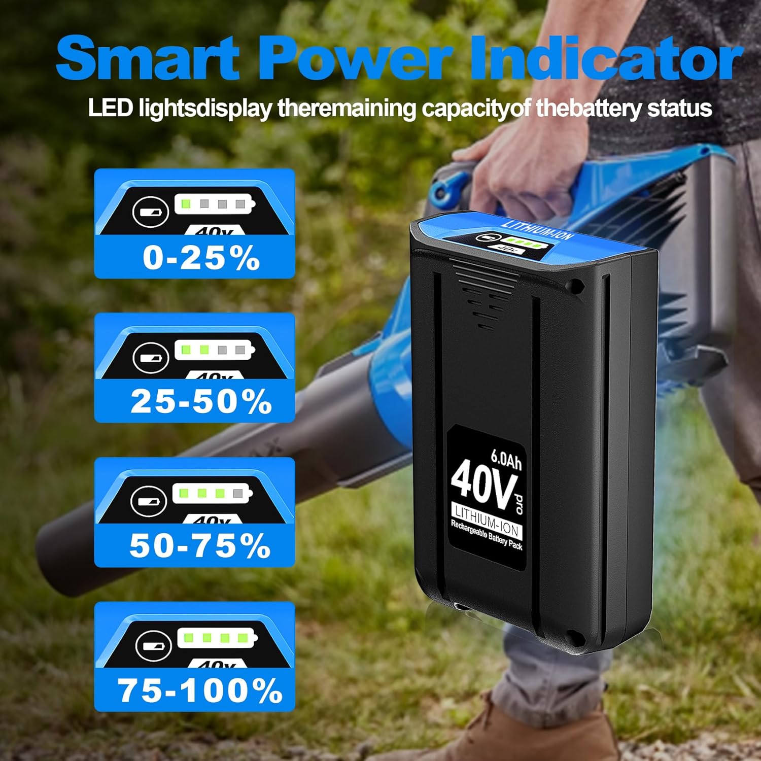 6.0Ah Replacement for Kobalt 40v Battery KB240-06 KB2540C-06 KB240-03 KB440-03 KB640-03 KB640-06 KB245-06 KRC40-06 KB440C-06 KB340C-06, Compatible with Kobalt 40 Volt Max Cordless Power Tools&Chargers - Image 6
