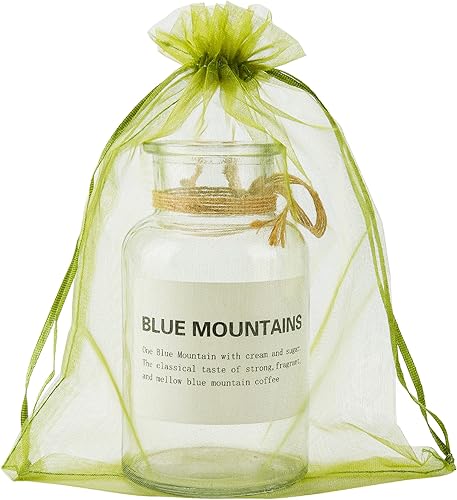 YunKo 50 bolsas de organza de 6 x 9 pulgadas, bolsas de regalo con cordón, bolsas de regalo de malla, bolsas de organza transparente para recuerdos